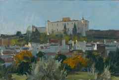 Used "Estremoz Castle, Autumn" contemporary impressionist plein air oil painting