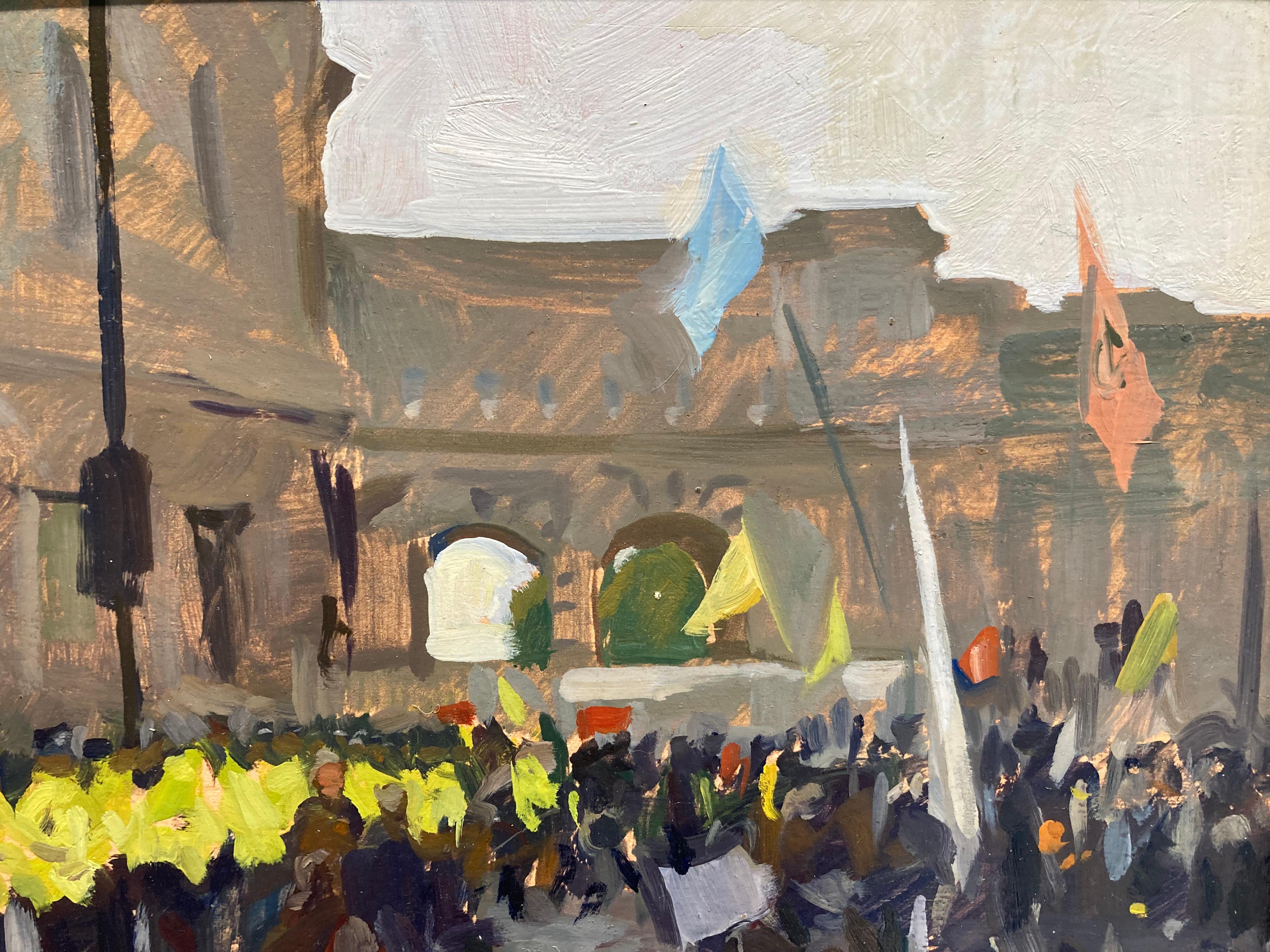 « Extinction Rebellion Protest, London », peinture impressionniste de la protestation de 2019 en vente 2