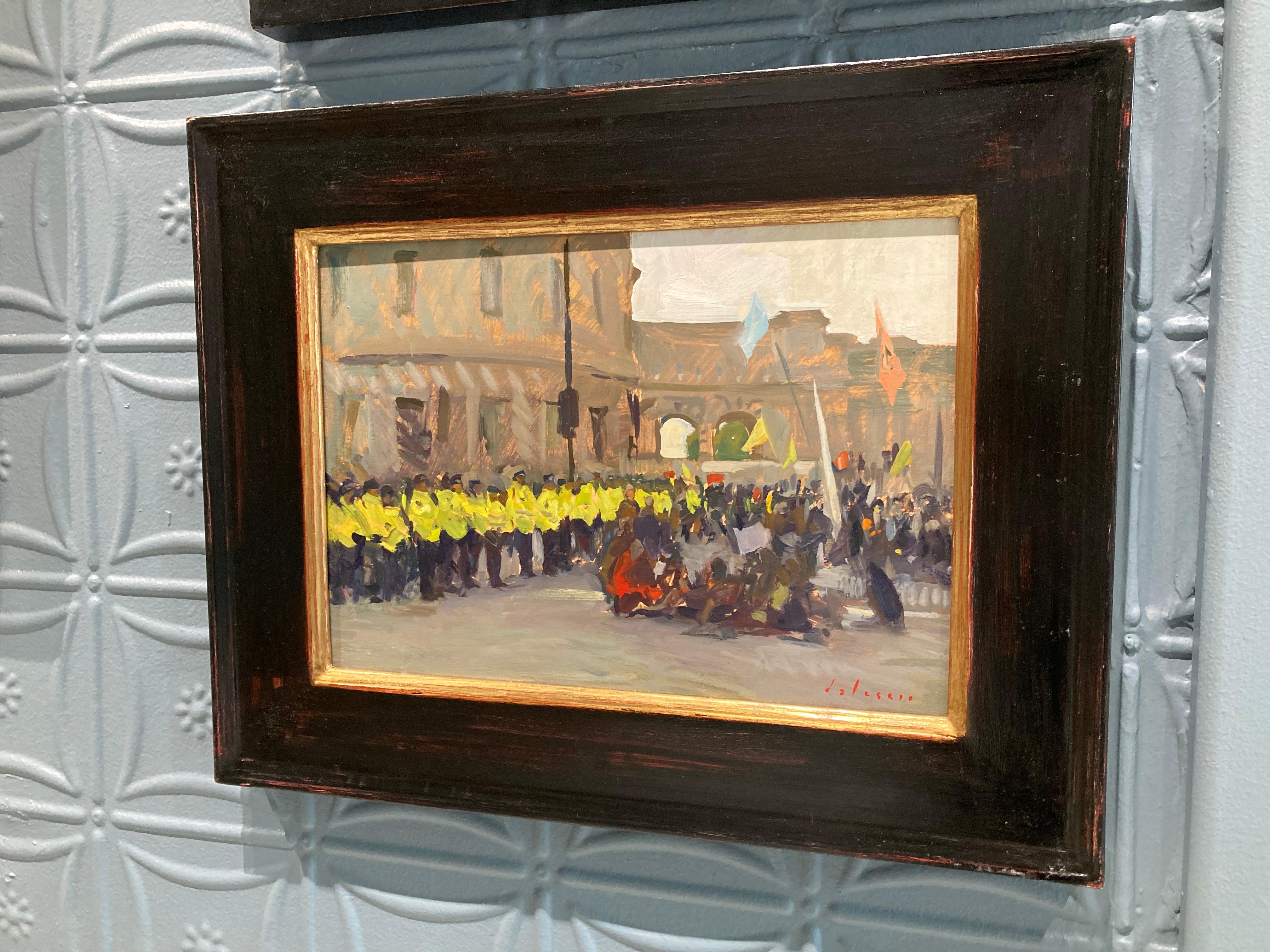 Impressionistisches Gemälde „Extinction Rebellion Protest, London“ aus dem Jahr 2019, Protest im Angebot 3