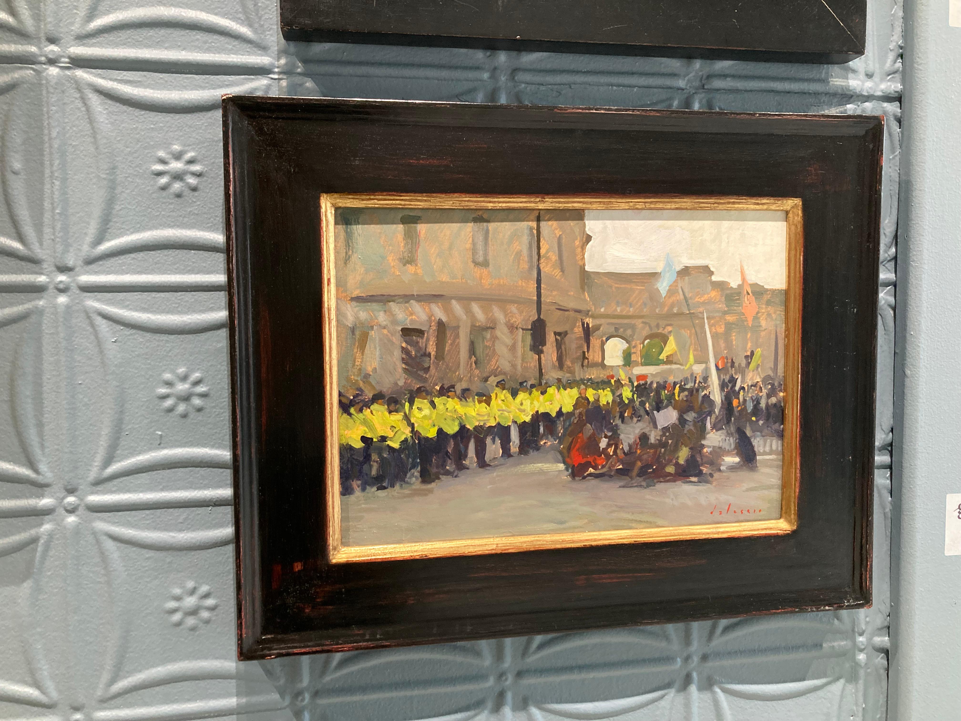 Impressionistisches Gemälde „Extinction Rebellion Protest, London“ aus dem Jahr 2019, Protest im Angebot 4