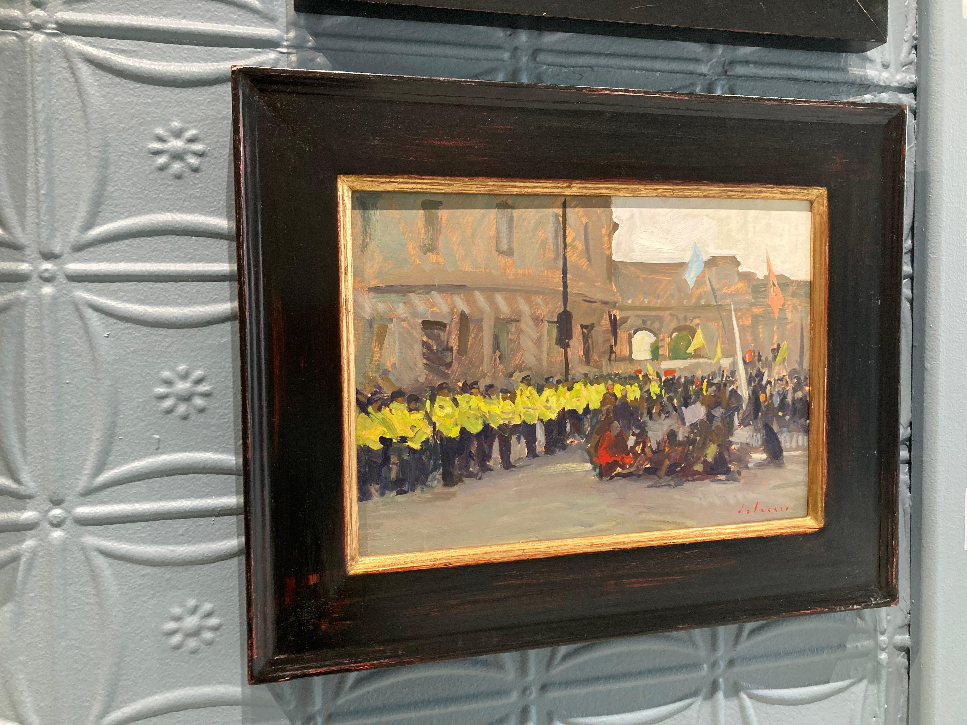 Impressionistisches Gemälde „Extinction Rebellion Protest, London“ aus dem Jahr 2019, Protest im Angebot 5