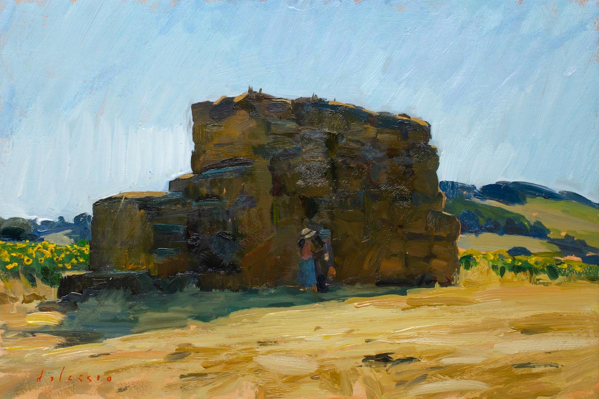 Marc Dalessio Landscape Painting - Hay Stack