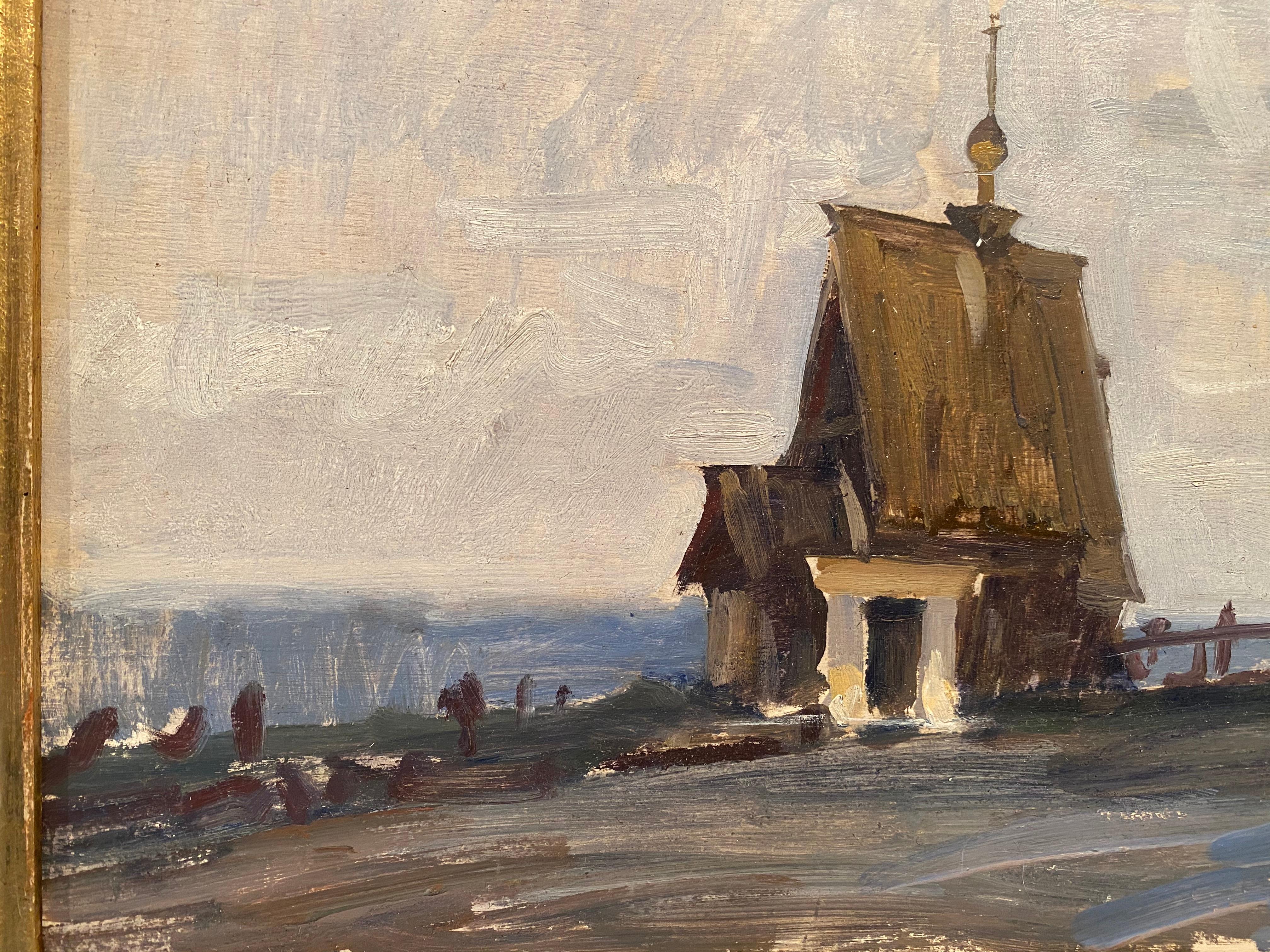 Gemalt en plein air in Plyos, Russland. Marc Dalessio fotografiert diese alte Holzkirche auf dem Hügel von Plyos, die nach dem russischen Maler Isaac Levitan benannt ist. 

Marc Dalessio wurde 1972 in Los Angeles, Kalifornien, geboren. Schon in