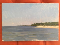 „Long Beach“ von Dalessio, Ölgemälde en plein air, Sag Harbor, NY, 2015, 8 x 12 Zoll