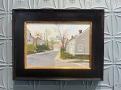Peinture à l'huile « Magnolias and the Whaling Museum », Sag Harbor Village en plein air