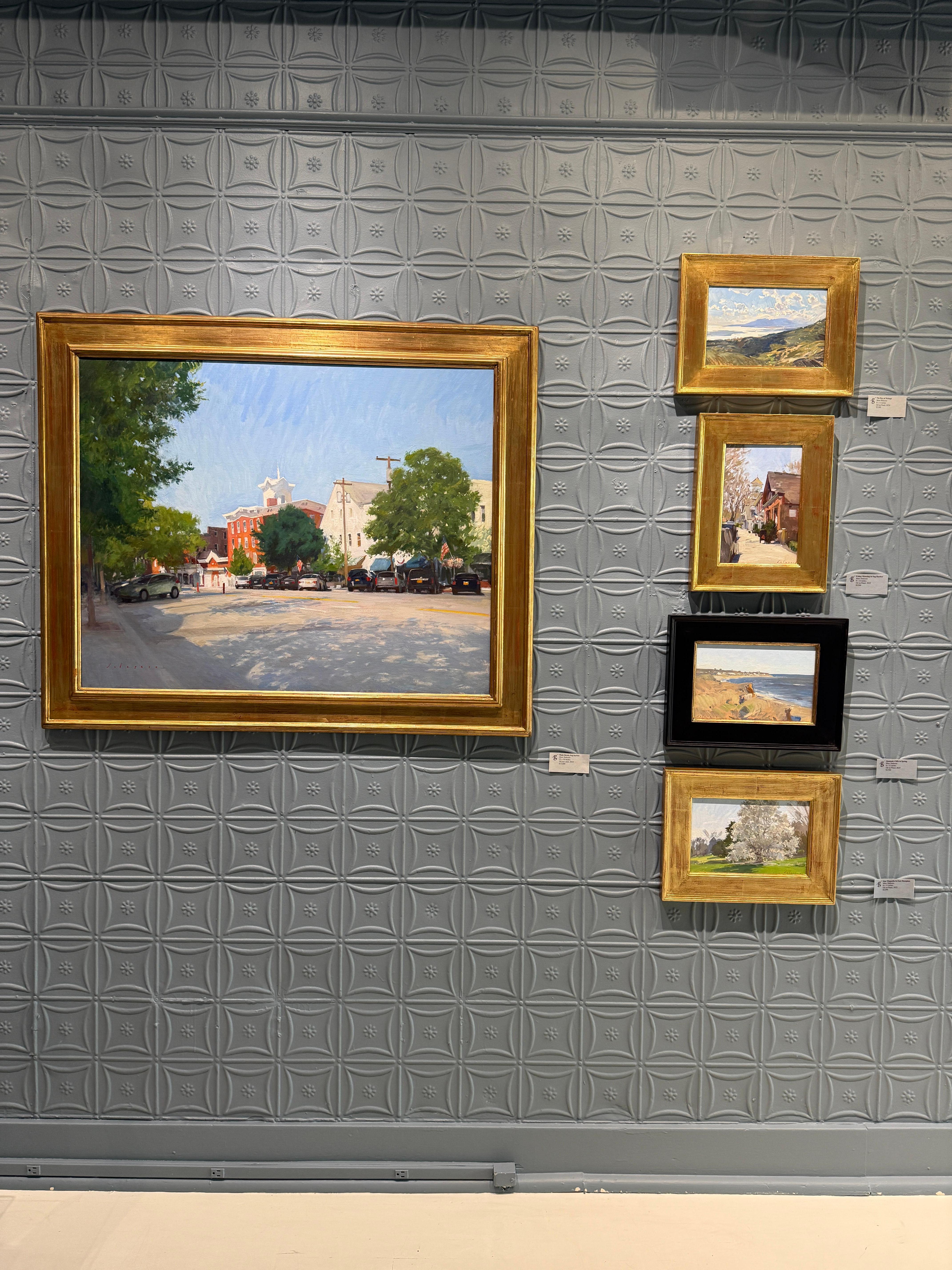 Peinture à l'huile « Main Street, Sag Harbor », scène de rue dans les Hamptons Long Island en vente 12