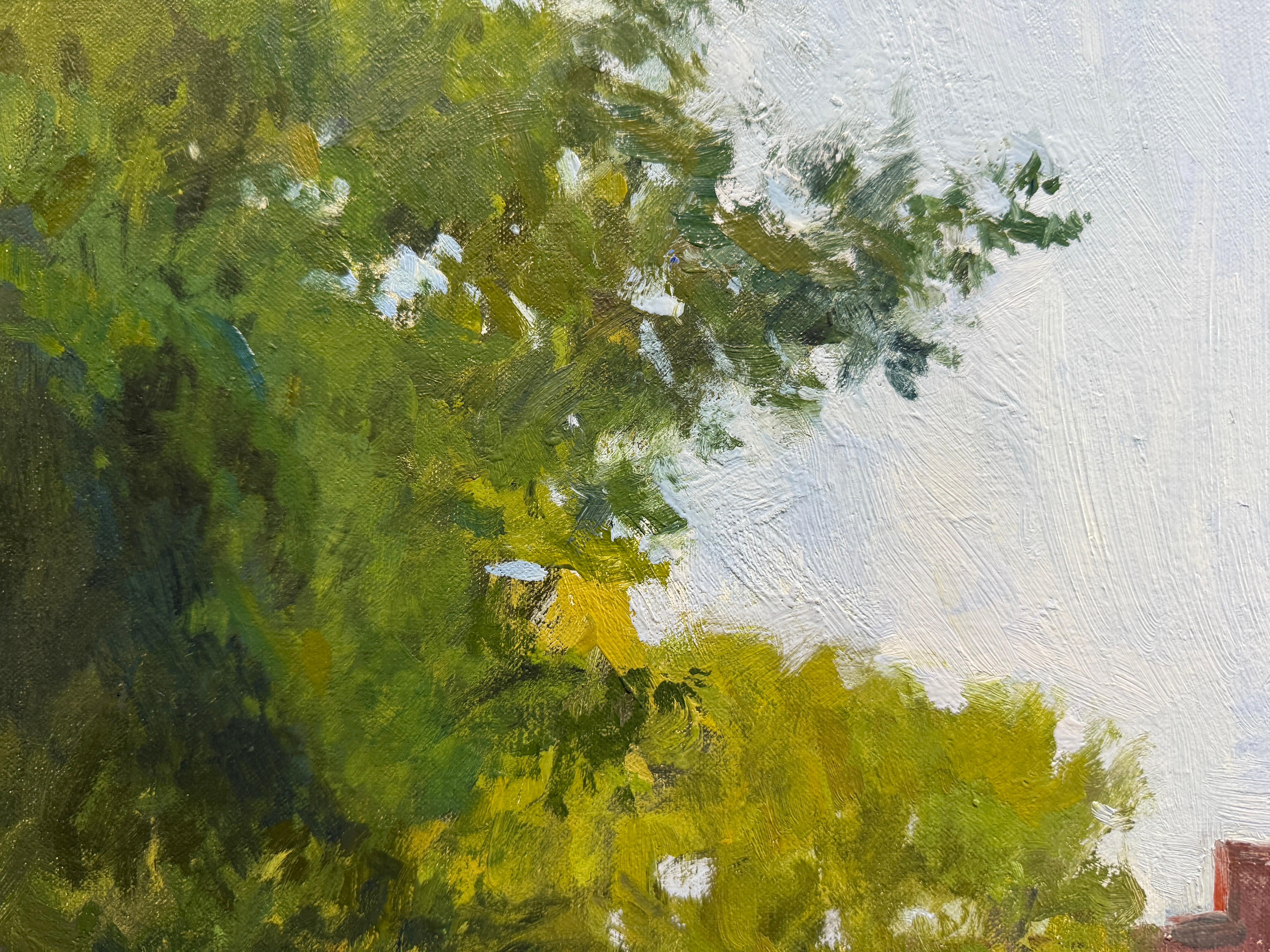 Peinture à l'huile « Main Street, Sag Harbor », scène de rue dans les Hamptons Long Island en vente 2
