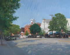 "Main Street, Sag Harbor" Ölgemälde, Straßenszene in The Hamptons Long Island