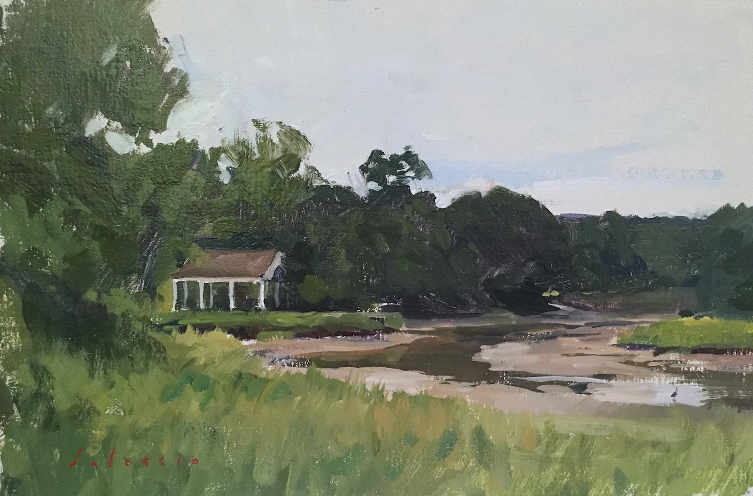 Marc Dalessio Landscape Painting – Mill Pond Creek