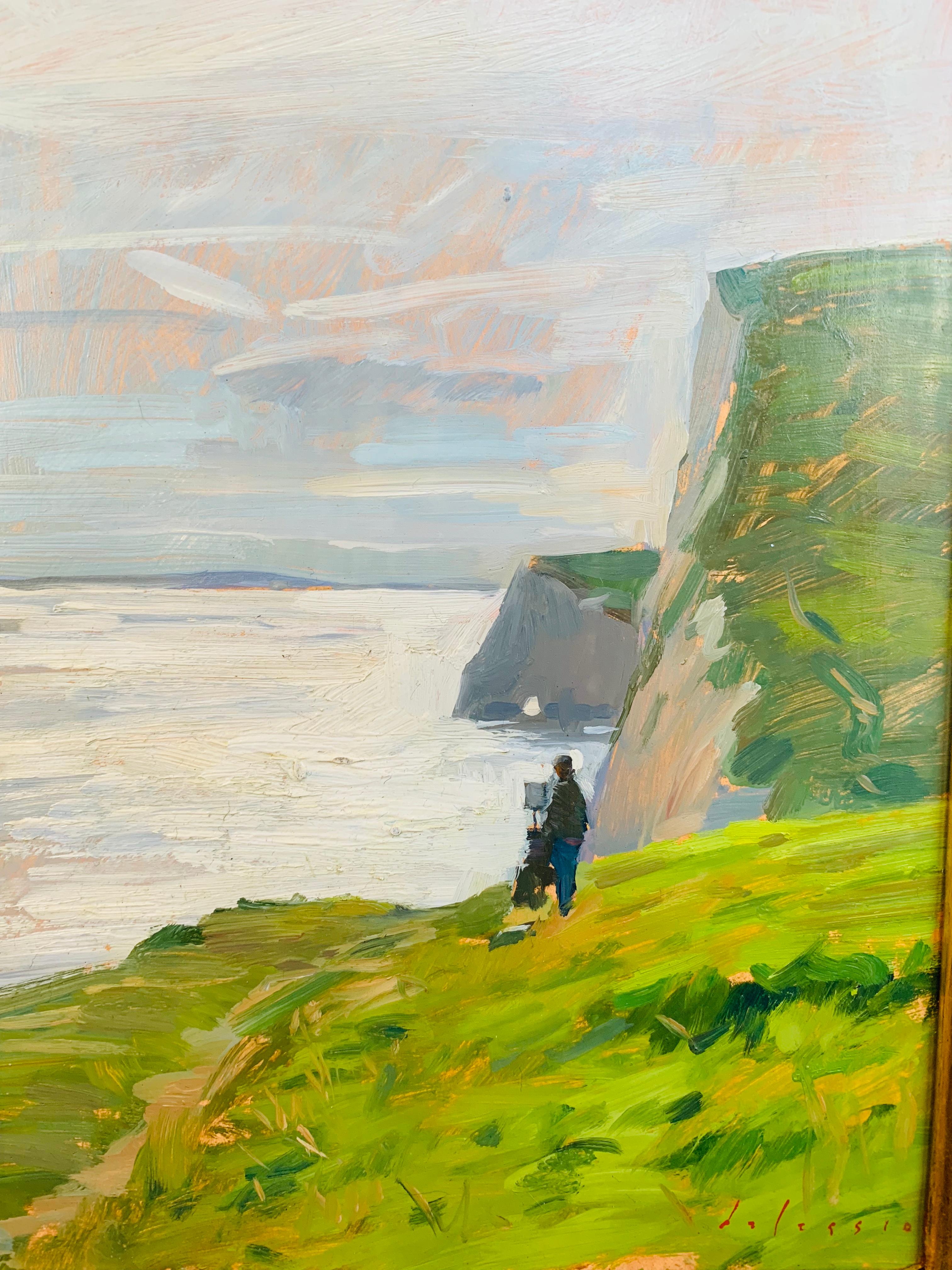 Maler an der Jurassic Coast (Amerikanischer Impressionismus), Painting, von Marc Dalessio