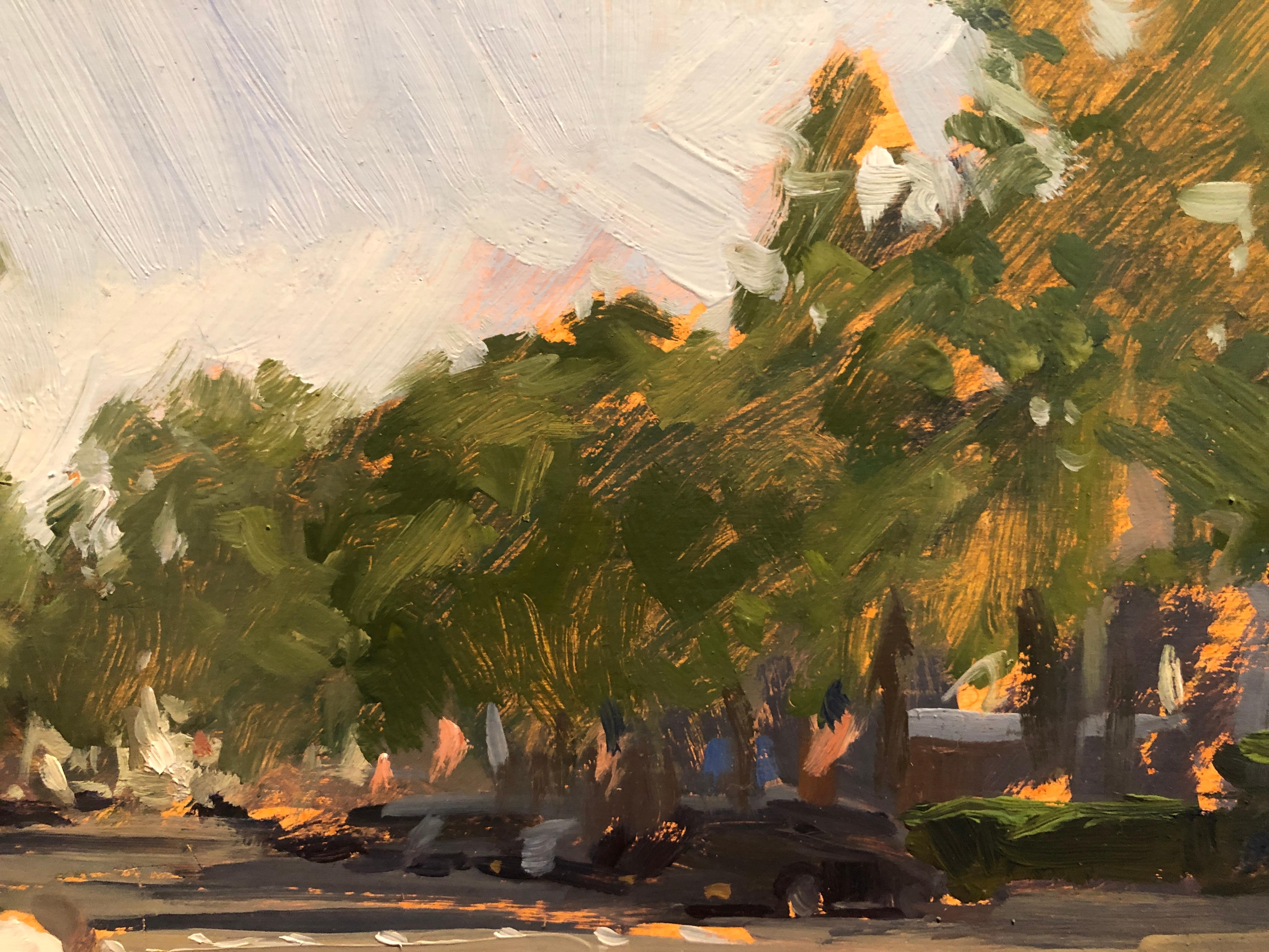 Sag Harbor Crosswalk - American Impressionist Painting by Marc Dalessio