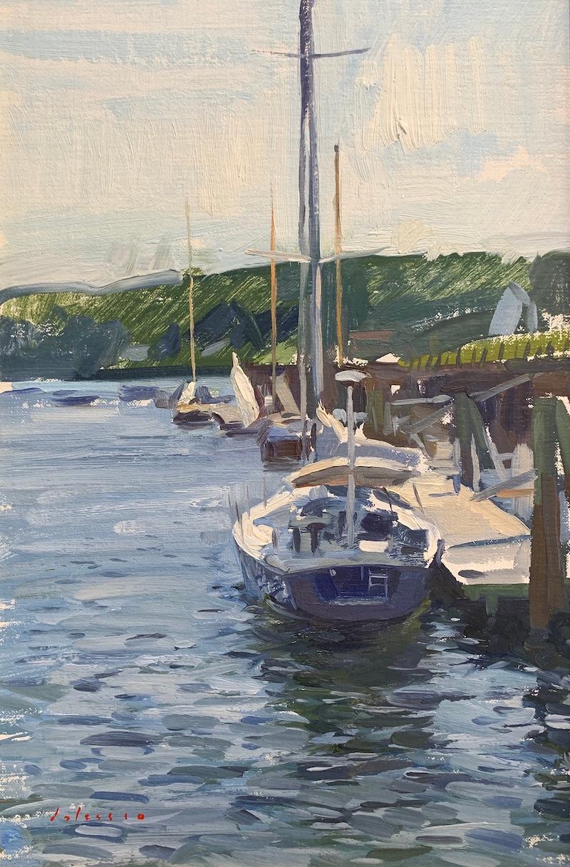 Marc Dalessio Still-Life Painting - Sailboat in Rockport