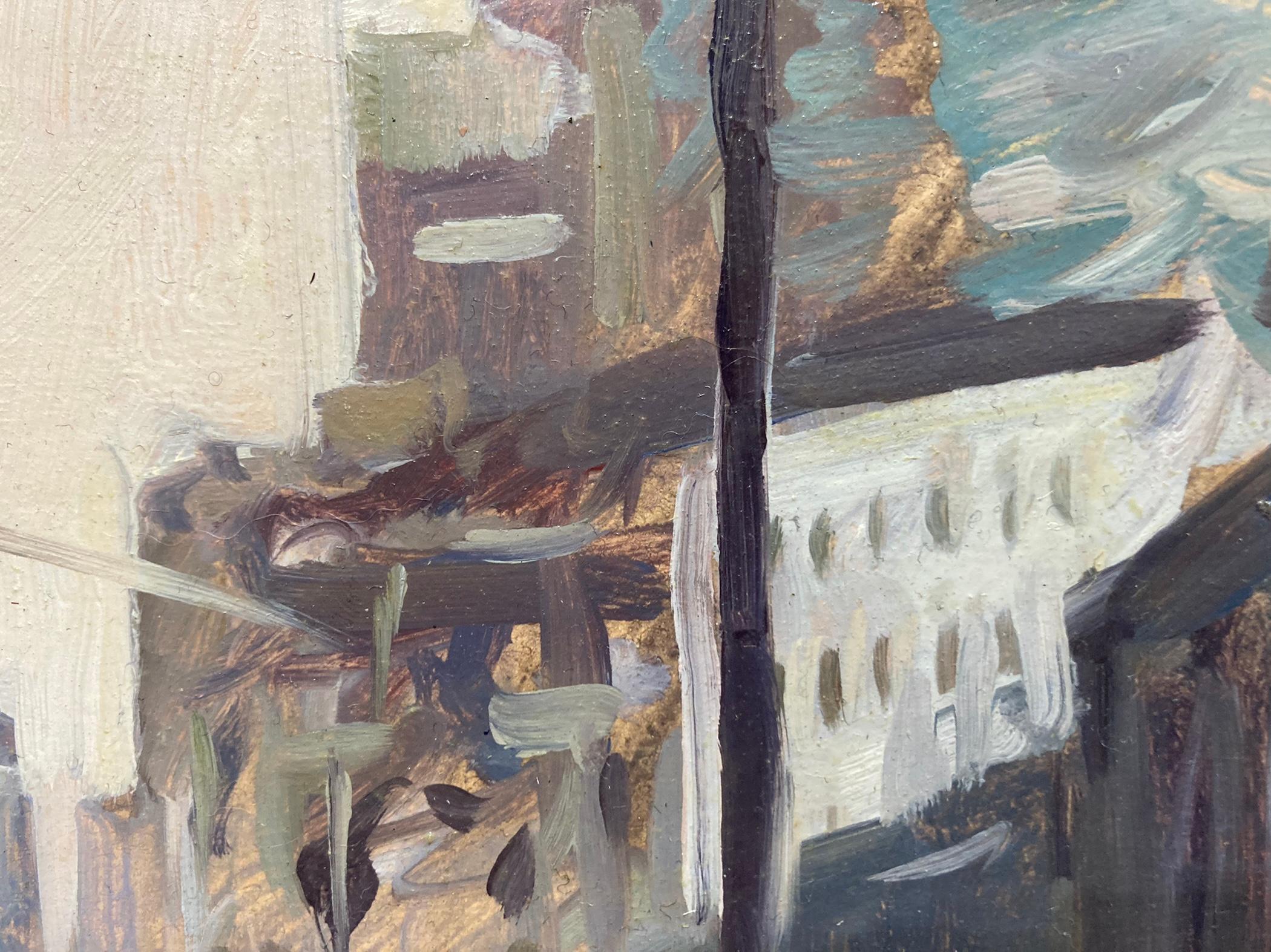 Salzmühle in der Canal Street (Grau), Landscape Painting, von Marc Dalessio