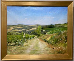 "Santa Maria Novella" 2007 realist landscape, oil painting, Tuscany, dirt road