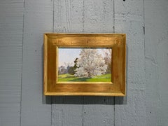 "Star Magnolia, East Hampton" oil painting blossoming flora tree in The Hamptons