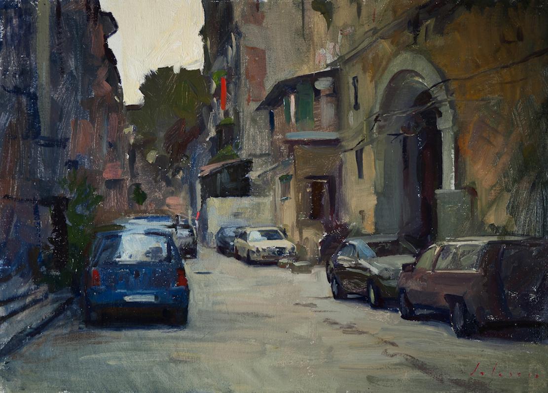 Marc Dalessio Still-Life Painting – Straße in Tirana