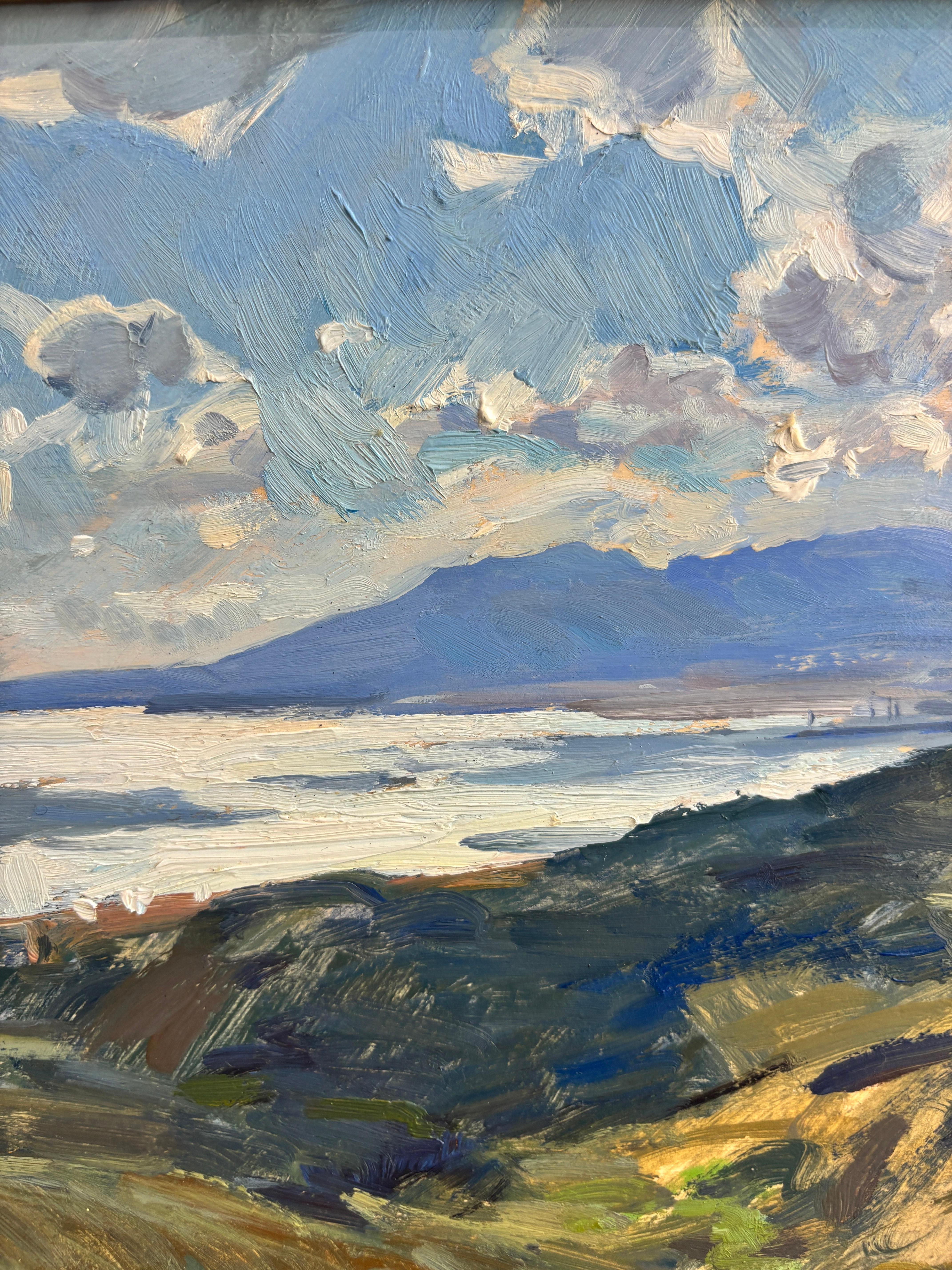 „The Bay at Malaga“, Ölgemälde, Meereslandschaft in Südspanien, Pleinair, gerahmt im Angebot 3