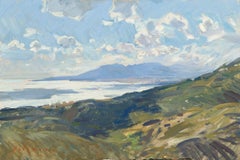 „The Bay at Malaga“, Ölgemälde, Meereslandschaft in Südspanien, Pleinair, gerahmt