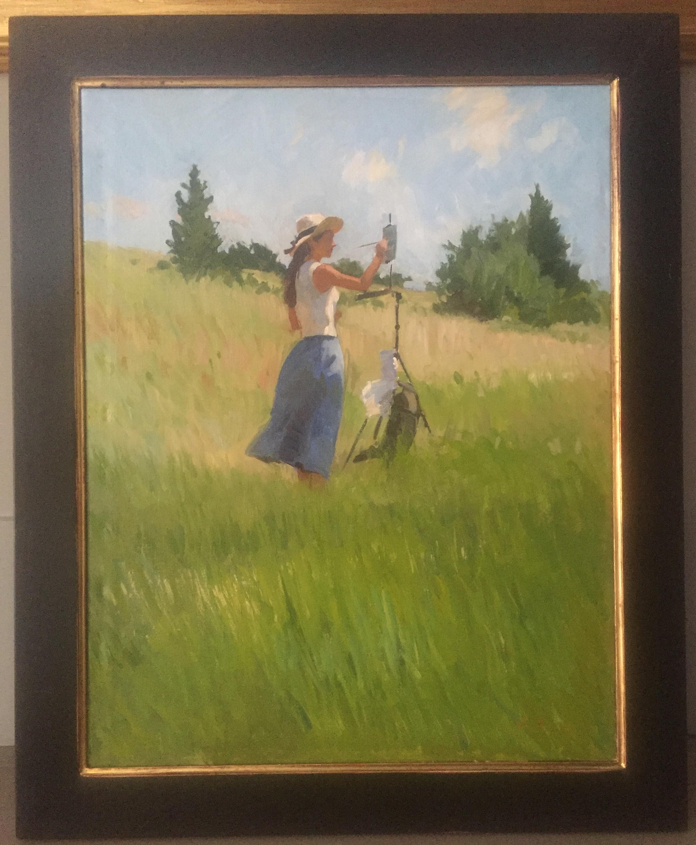 Tina Painting, Hillside (Braun), Landscape Painting, von Marc Dalessio