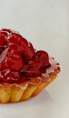 Tarta de fresas y cerezas con pelo