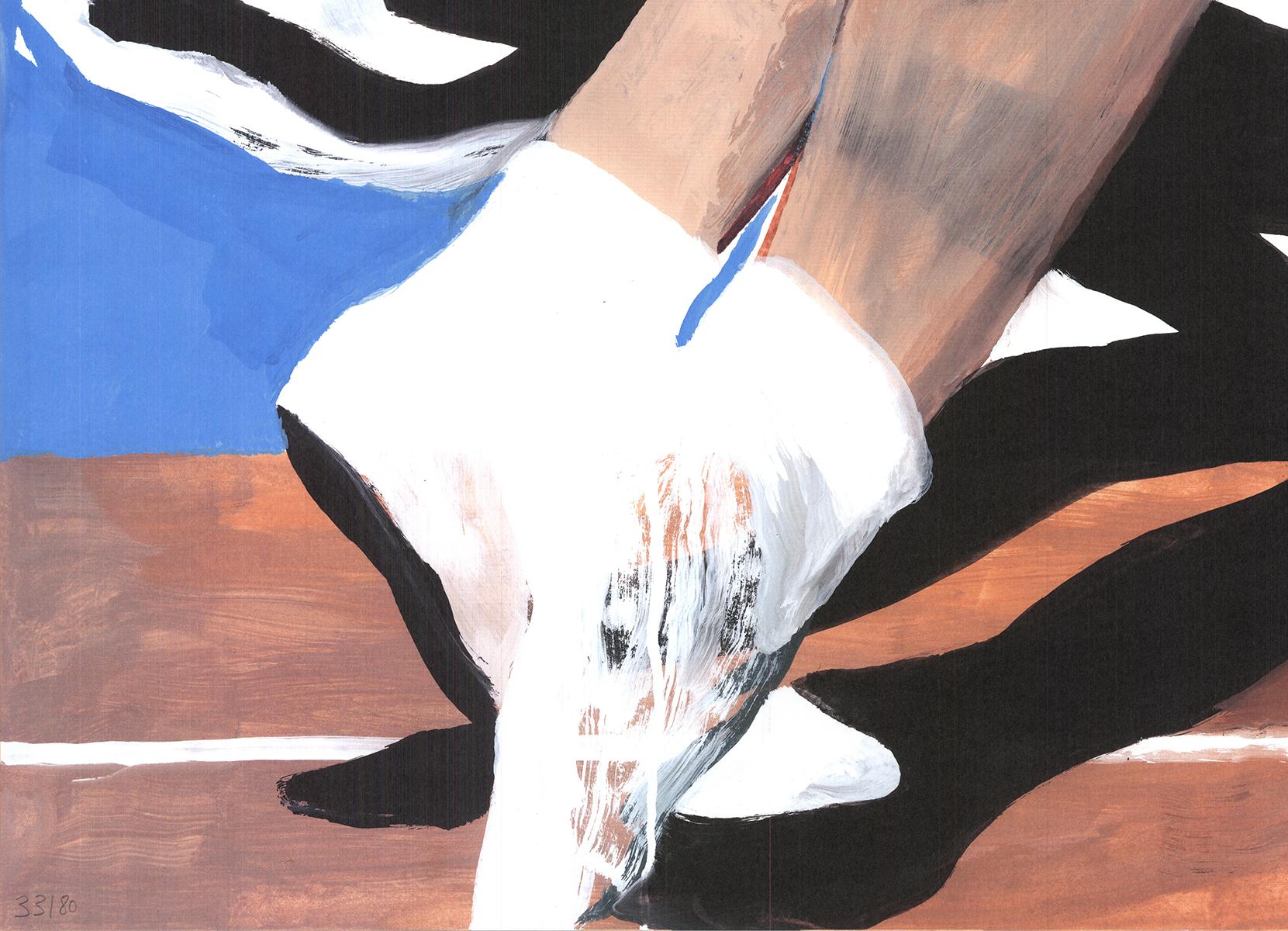 Desgrandchamps-Roland Garros French Open 2016 Vintage - Beige Figurative Print by Marc Desgrandchamps