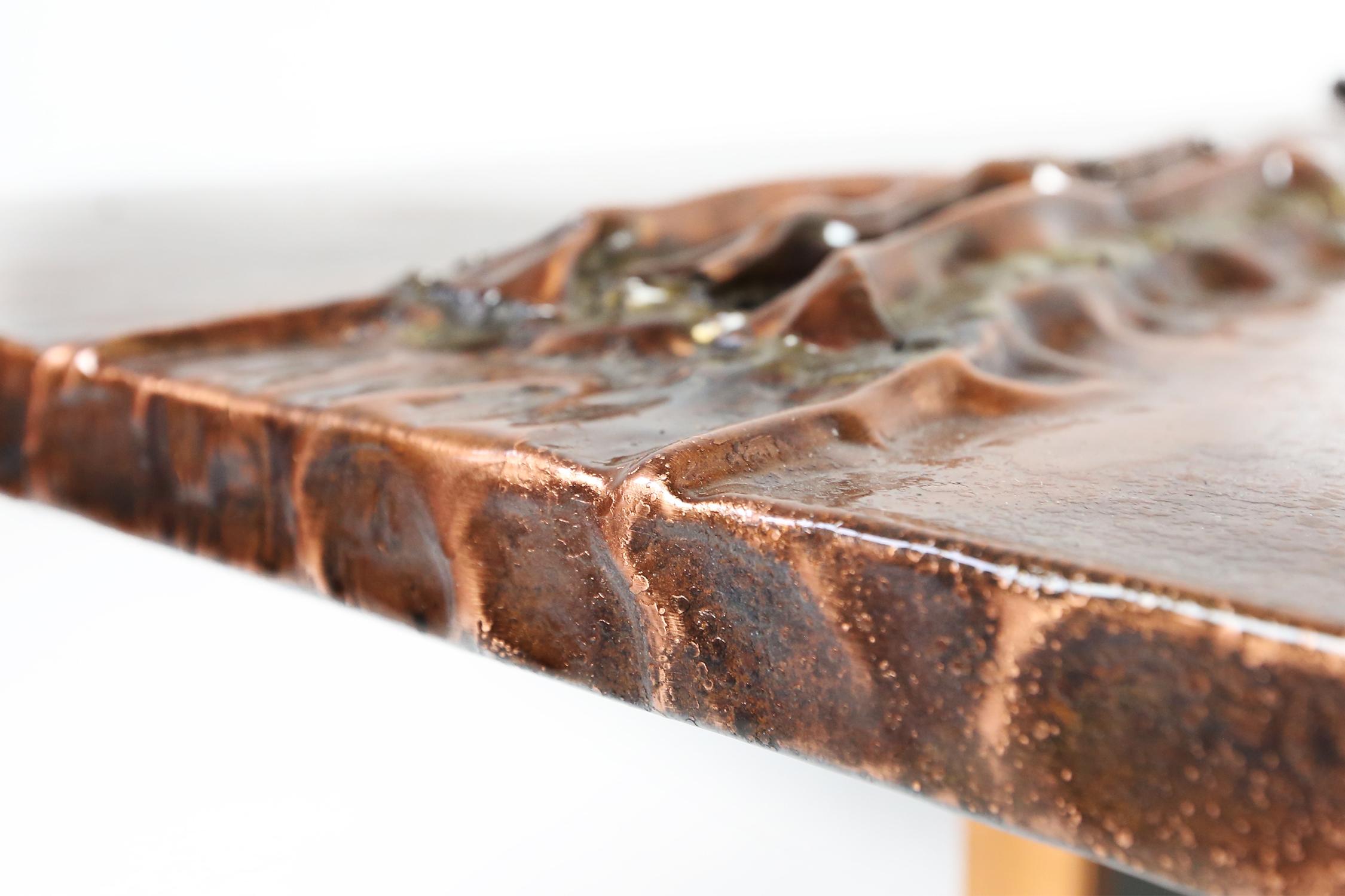 Late 20th Century Marc D'haenens Exceptional Coffee Table with Lepidolite Inlay For Sale