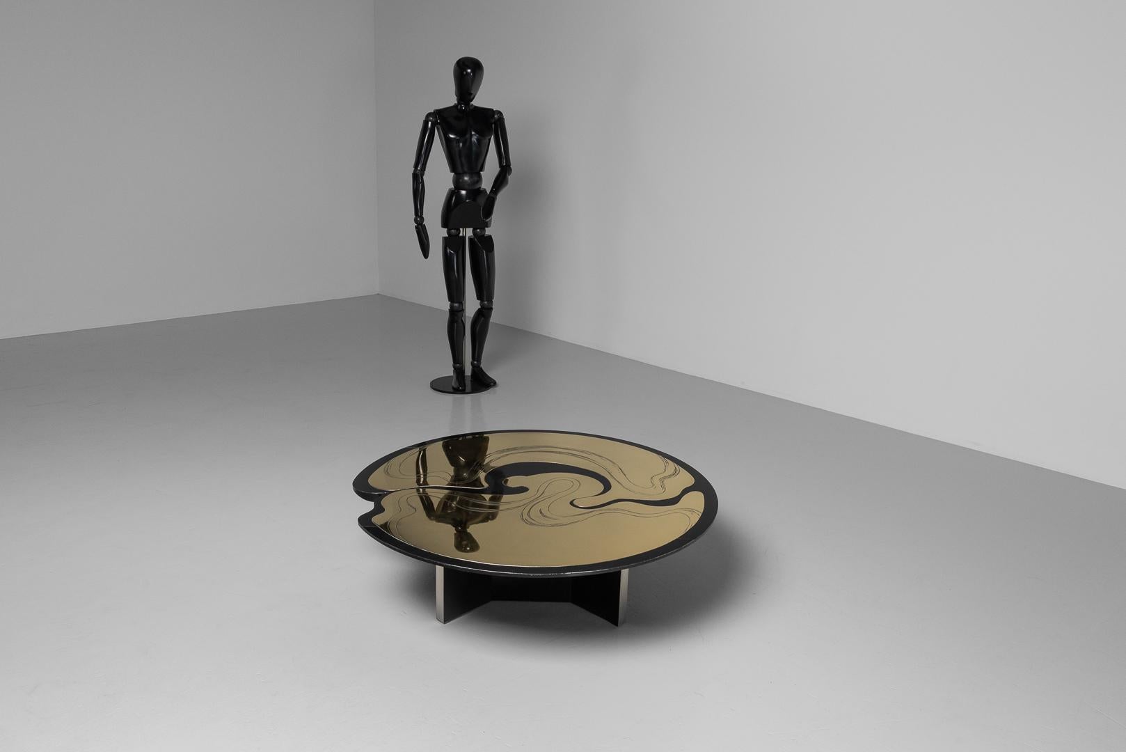 Belgian Marc D'haenens sculptural coffee table Belgium 1970