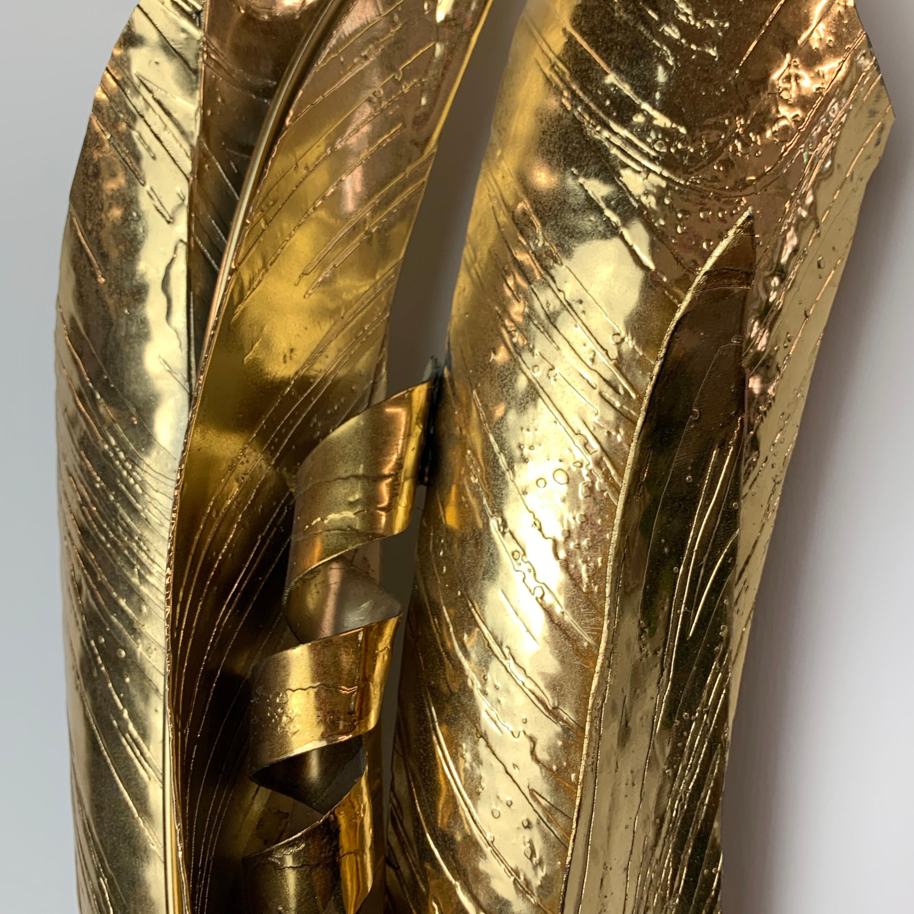 Marc d'Haenens Signierte beleuchtete Wandskulptur-Leuchte aus Goldachat, signiert (20. Jahrhundert) im Angebot