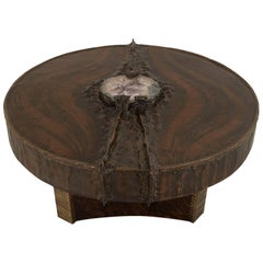 Marc D'Haens Belgian Modern Cast Copper and Quartz Coffee Table