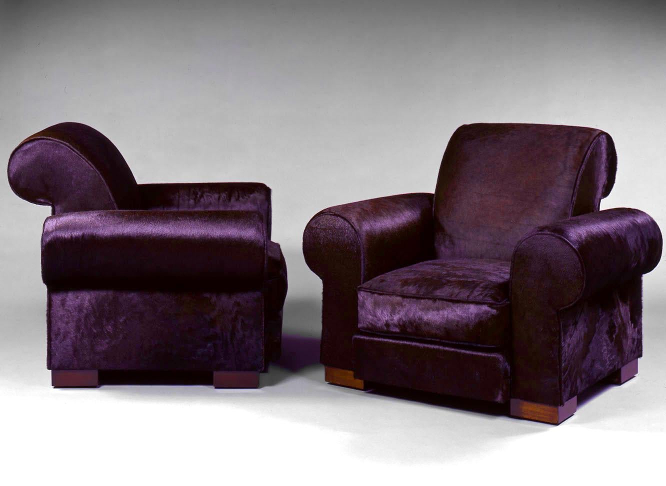 French Marc du Plantier, Rare Pair of Comfortable Armchairs, circa 1936 For Sale