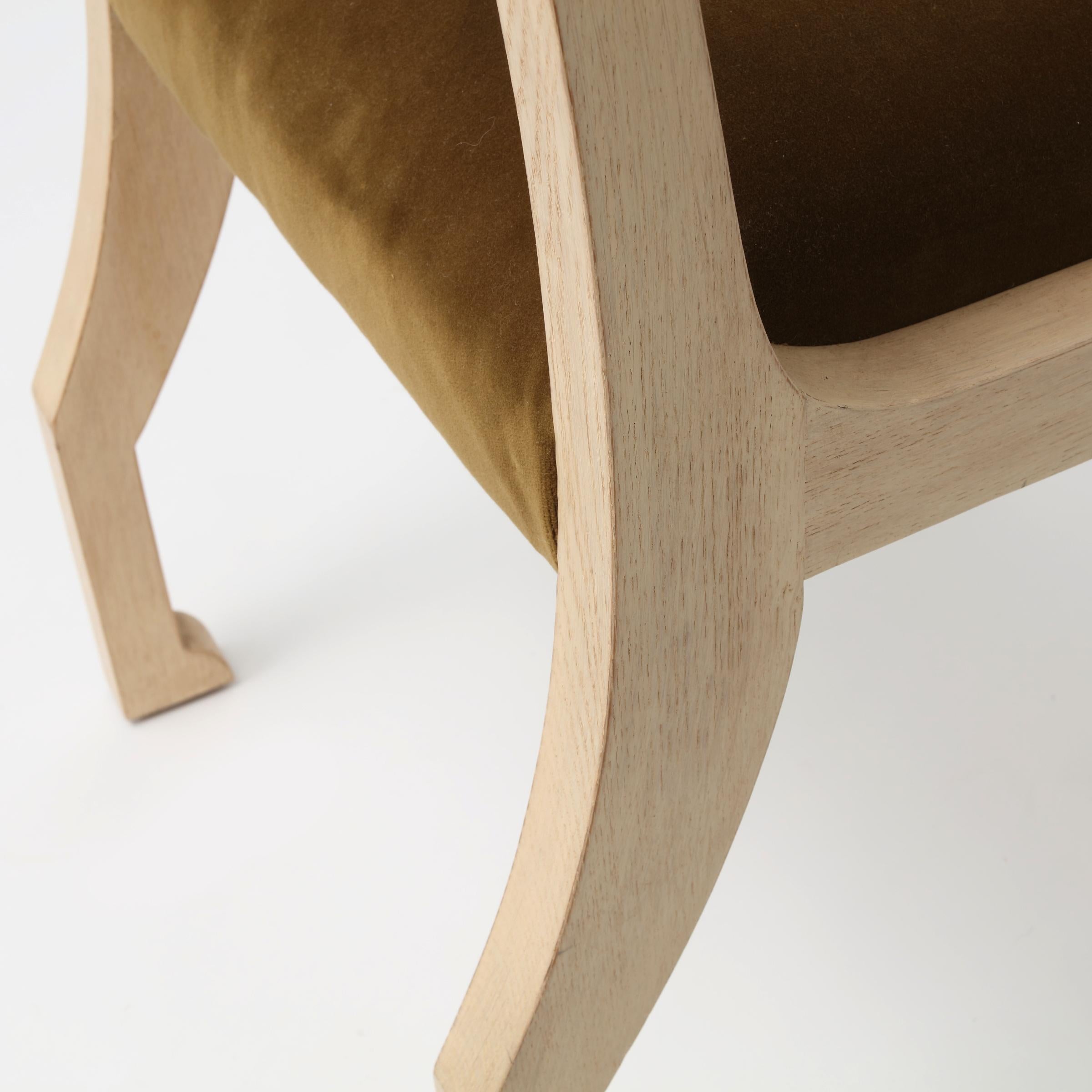 Limed Marc Du Plantier Style Chair, France 1940s For Sale