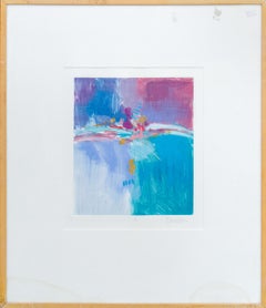 Astrazione acrilica francese colorata firmata da Marc Dugain