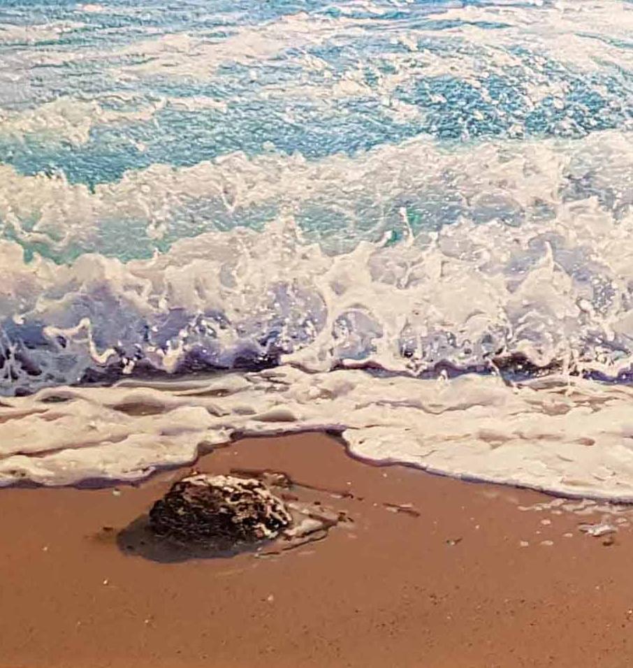 Photo- Realist Contemporary Seascape Painting by Marc Esteve 'Water's Edge' 1