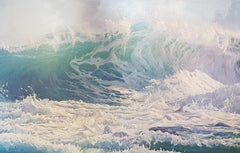 Peinture de paysage marin contemporain hyperréaliste de Marc « Surfs Up » pour un amateur de plage