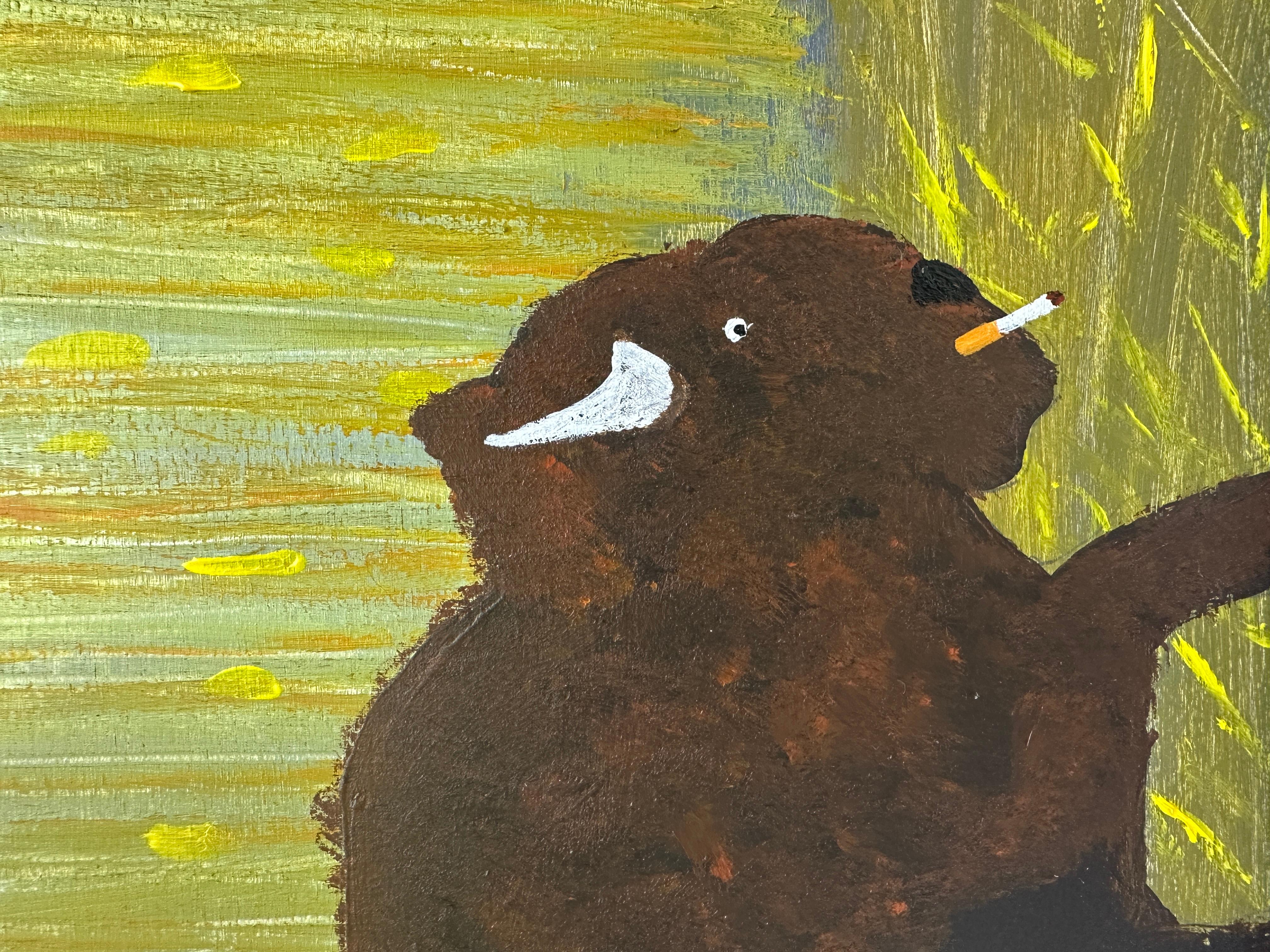 Bison im Cornfield – Painting von Marc Etherington