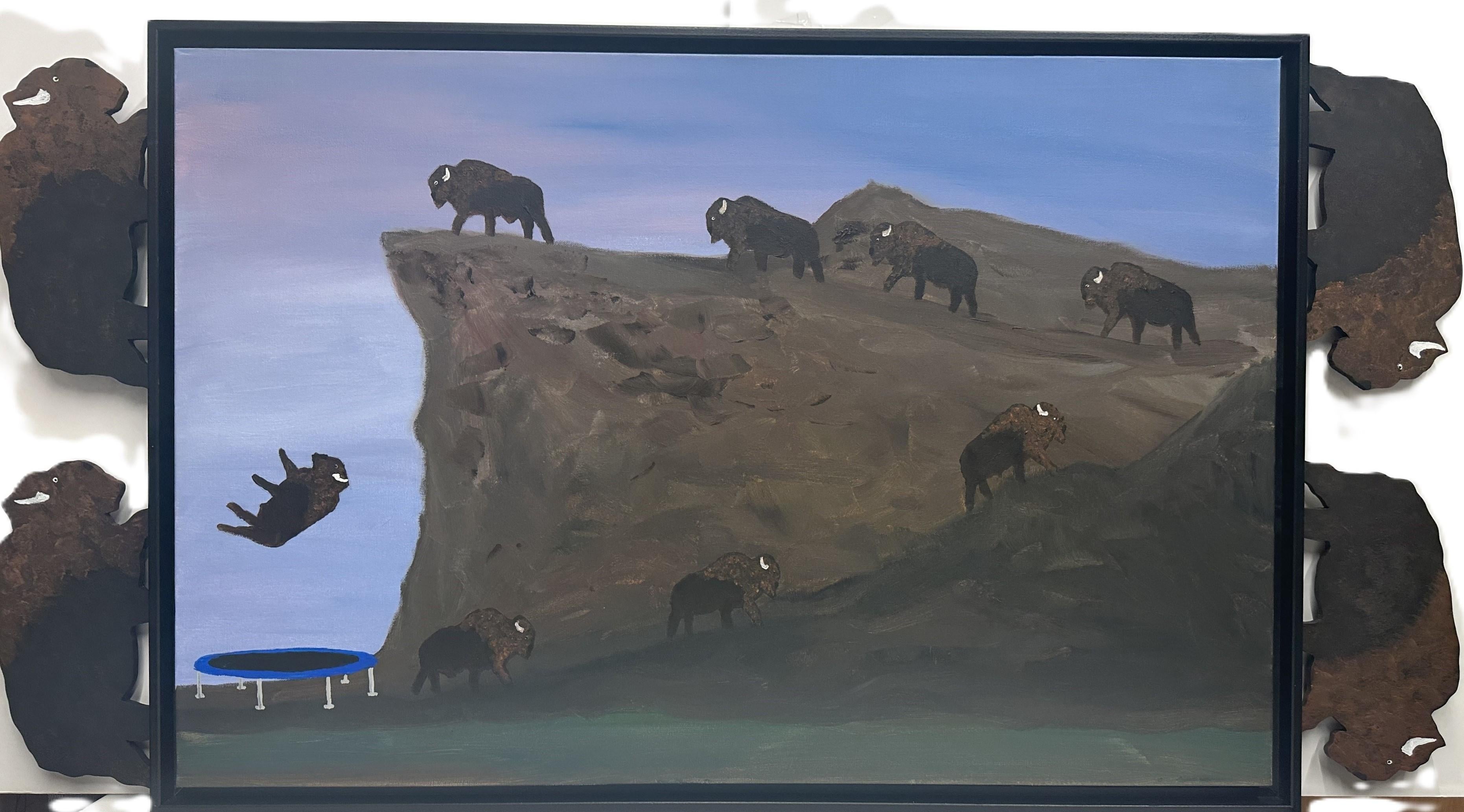 Bouncing Bison - Painting by Marc Etherington