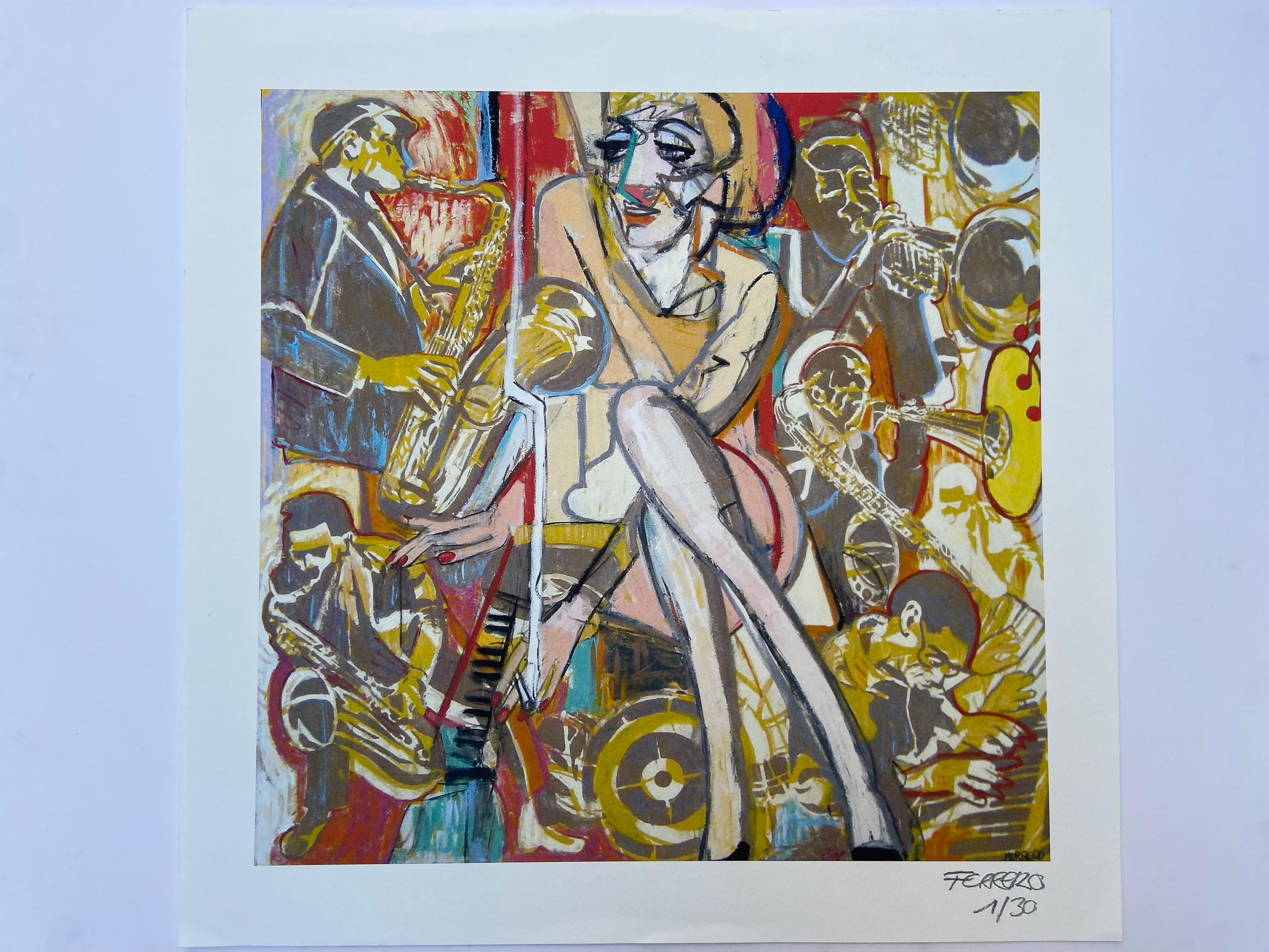 Jazzy - Marc Ferrero
Lithographie signée et numérotée à la main sur 30 exemplaires
54,5 x 55 cm
Circa 2015