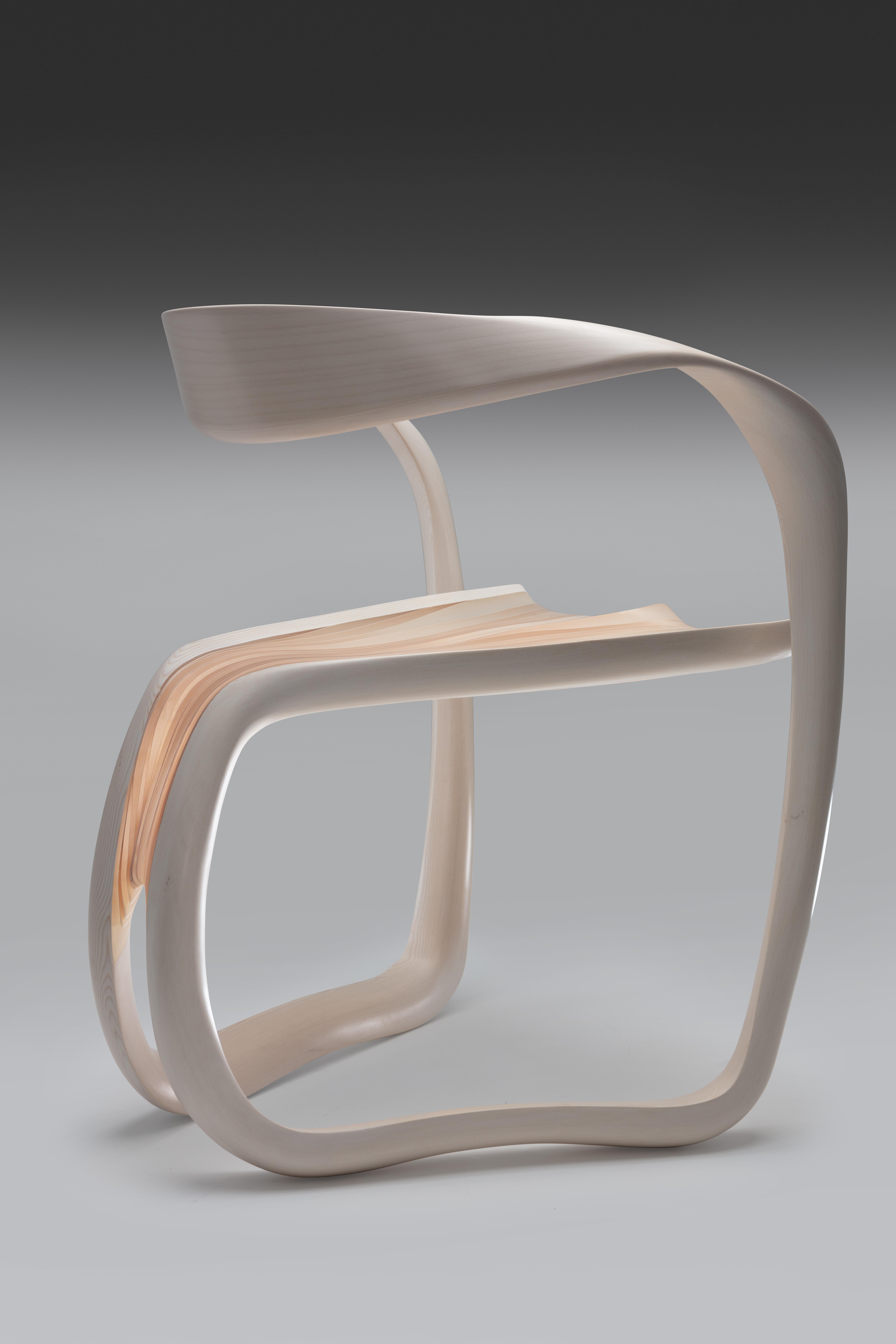Marc Fish Ethereal Chair Sycamore and Resin Organic Sculptural Design For Sale 1