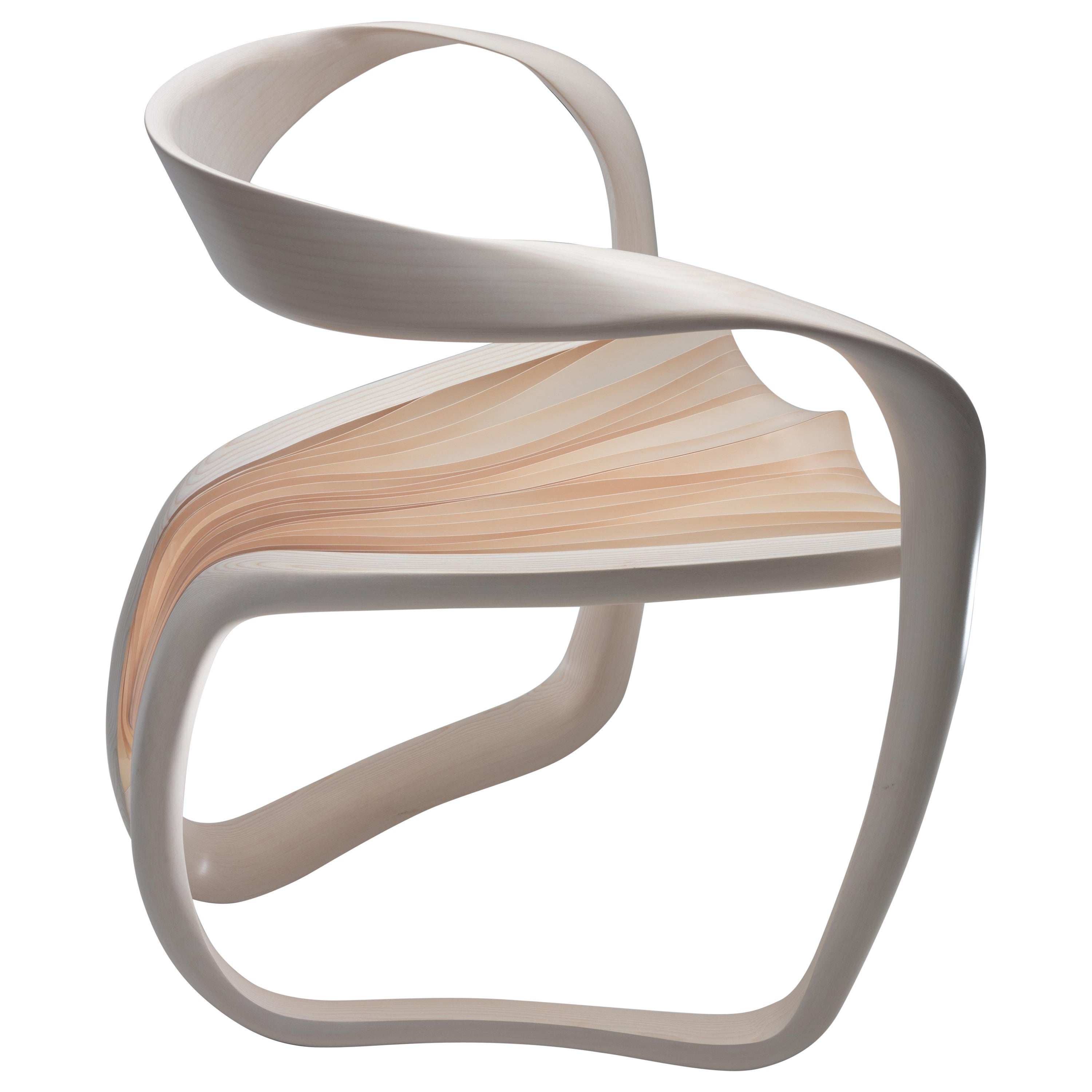 Marc Fish Ethereal Chair Sycamore and Resin Organic Sculptural Design For Sale