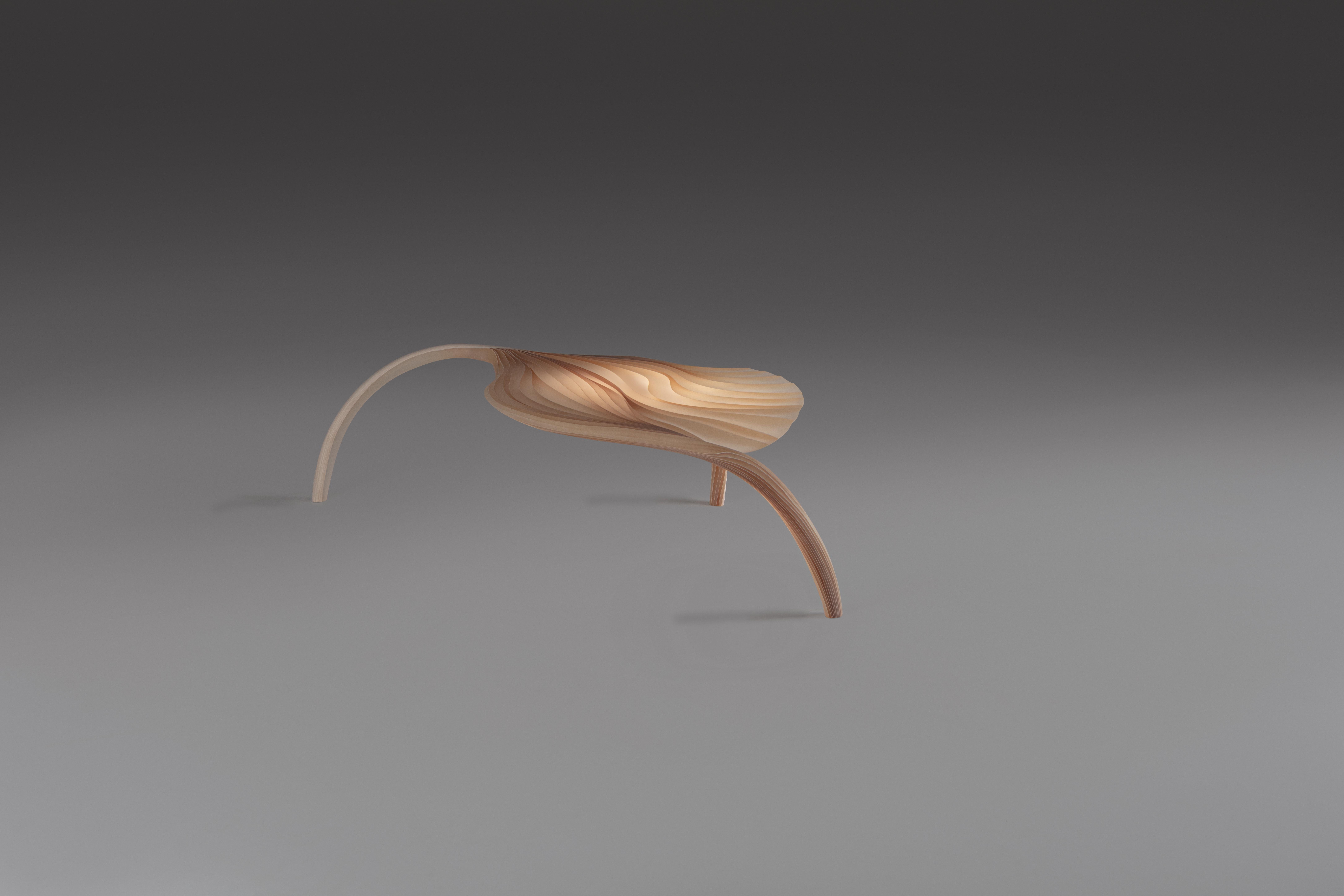 Contemporary Marc Fish Ethereal Sculptural Organic Low Table Sycamore and Resin Uk 2022 For Sale