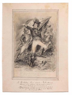 Antique La Liberté Guide nos Jour - Original Etching by Marc Flèchet - 19th Century