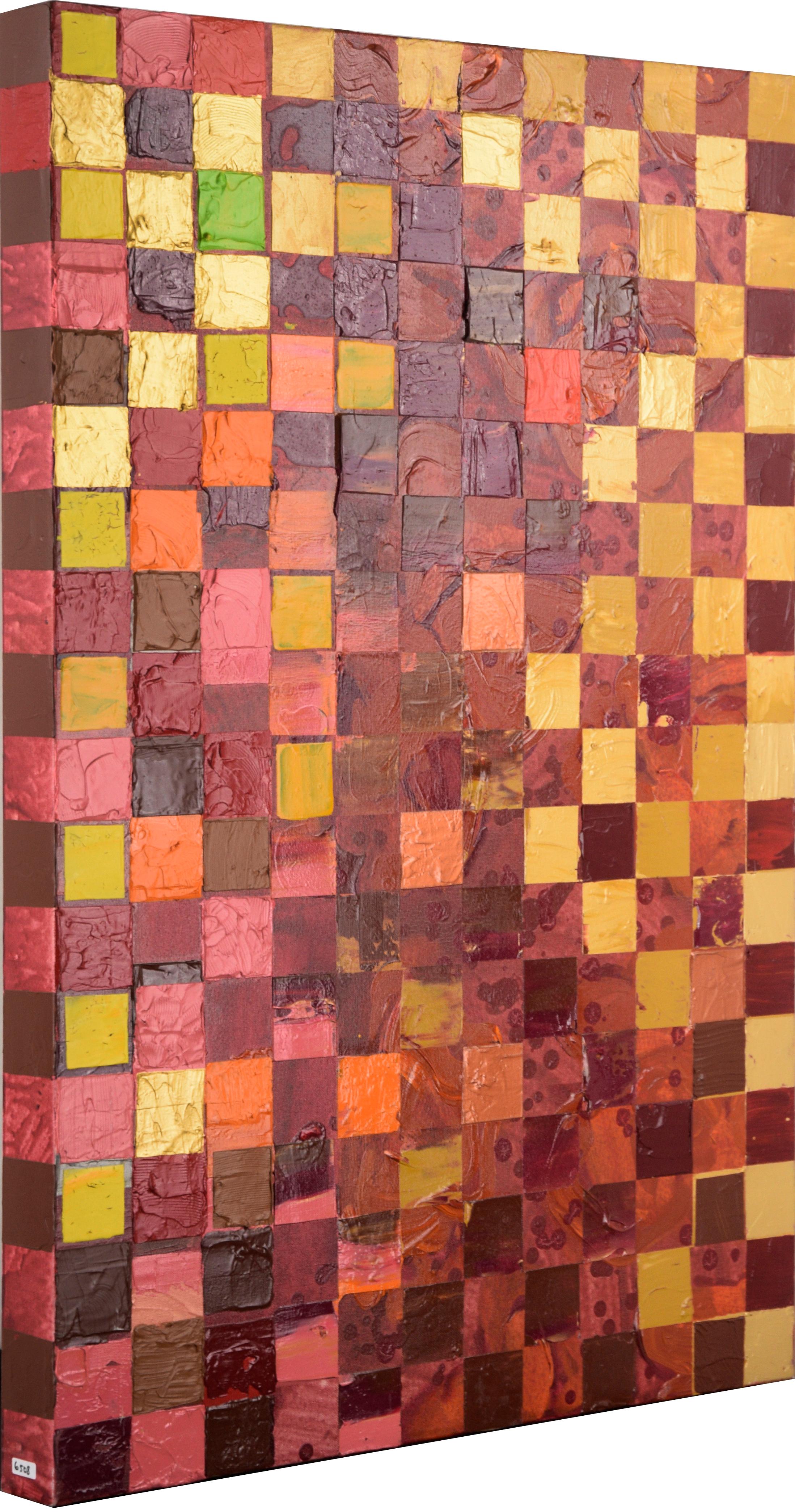 Colorful Squares #1 - Orange Abstract Painting by Marc Foster Grant
