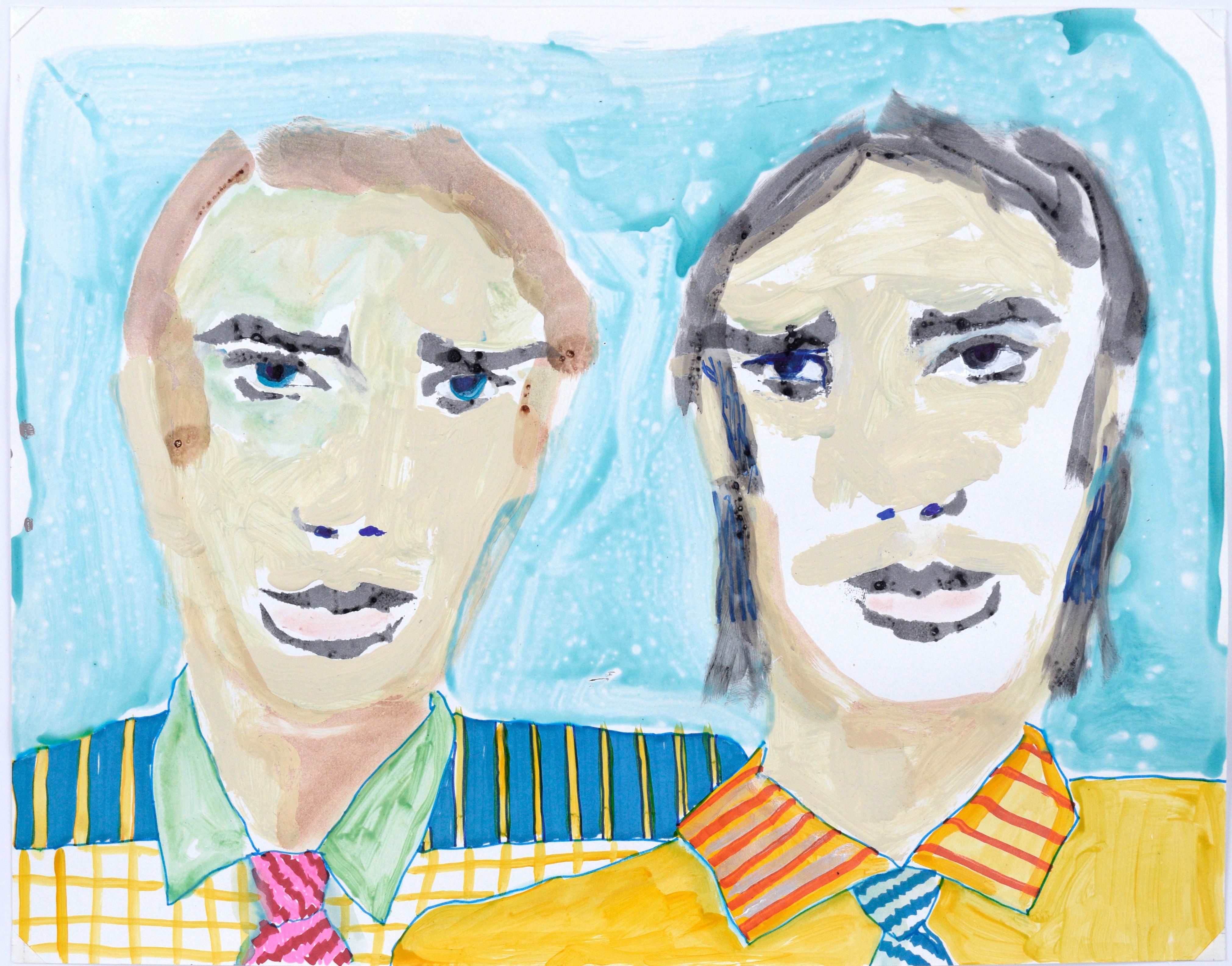 Wenn Wes Anderson Marc Foster Grant kennenlernte – Abstrakte Porträts auf Papier im Angebot 1