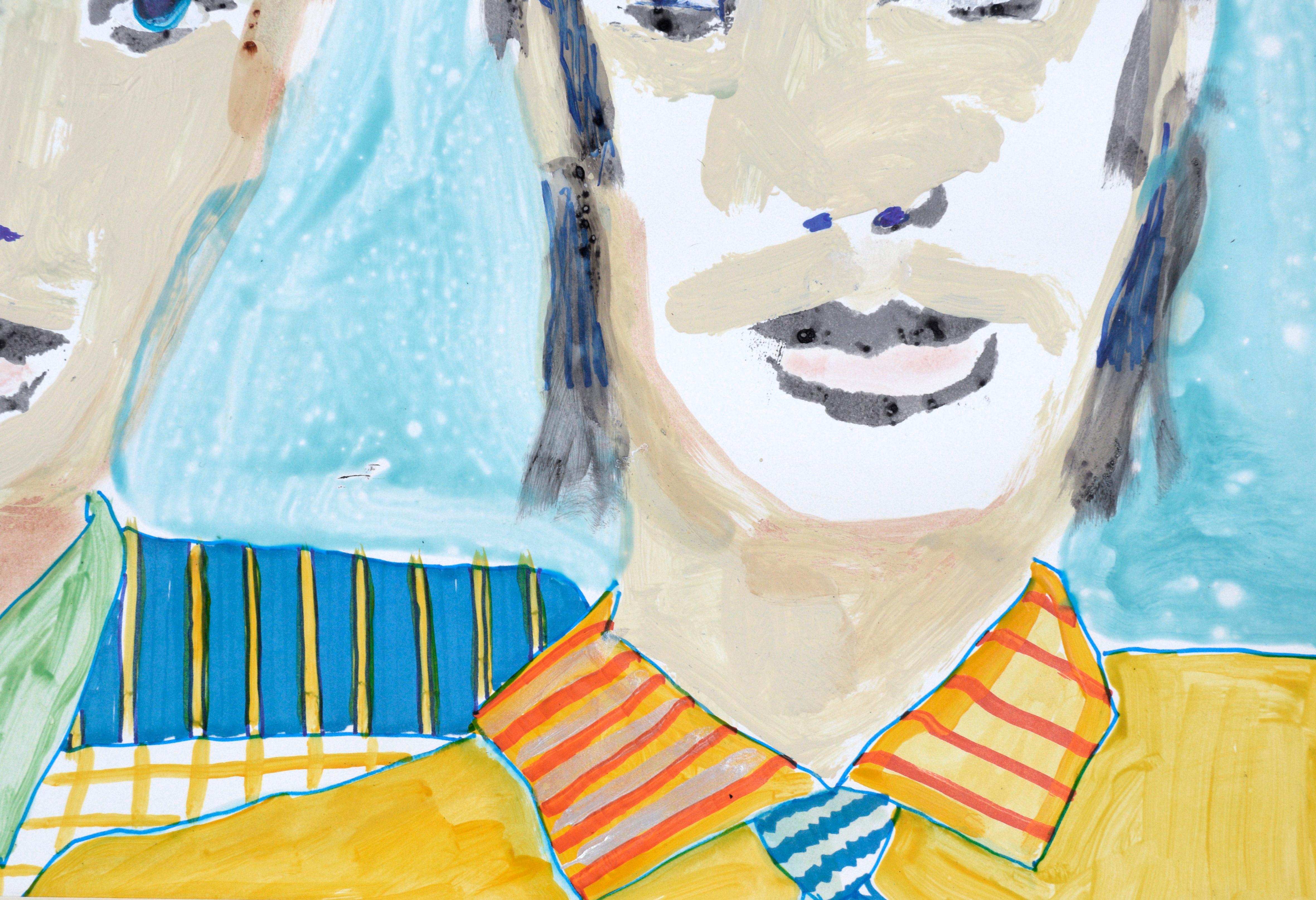 If Wes Anderson Met Marc Foster Grant - Abstract Portraits on Paper For Sale 1