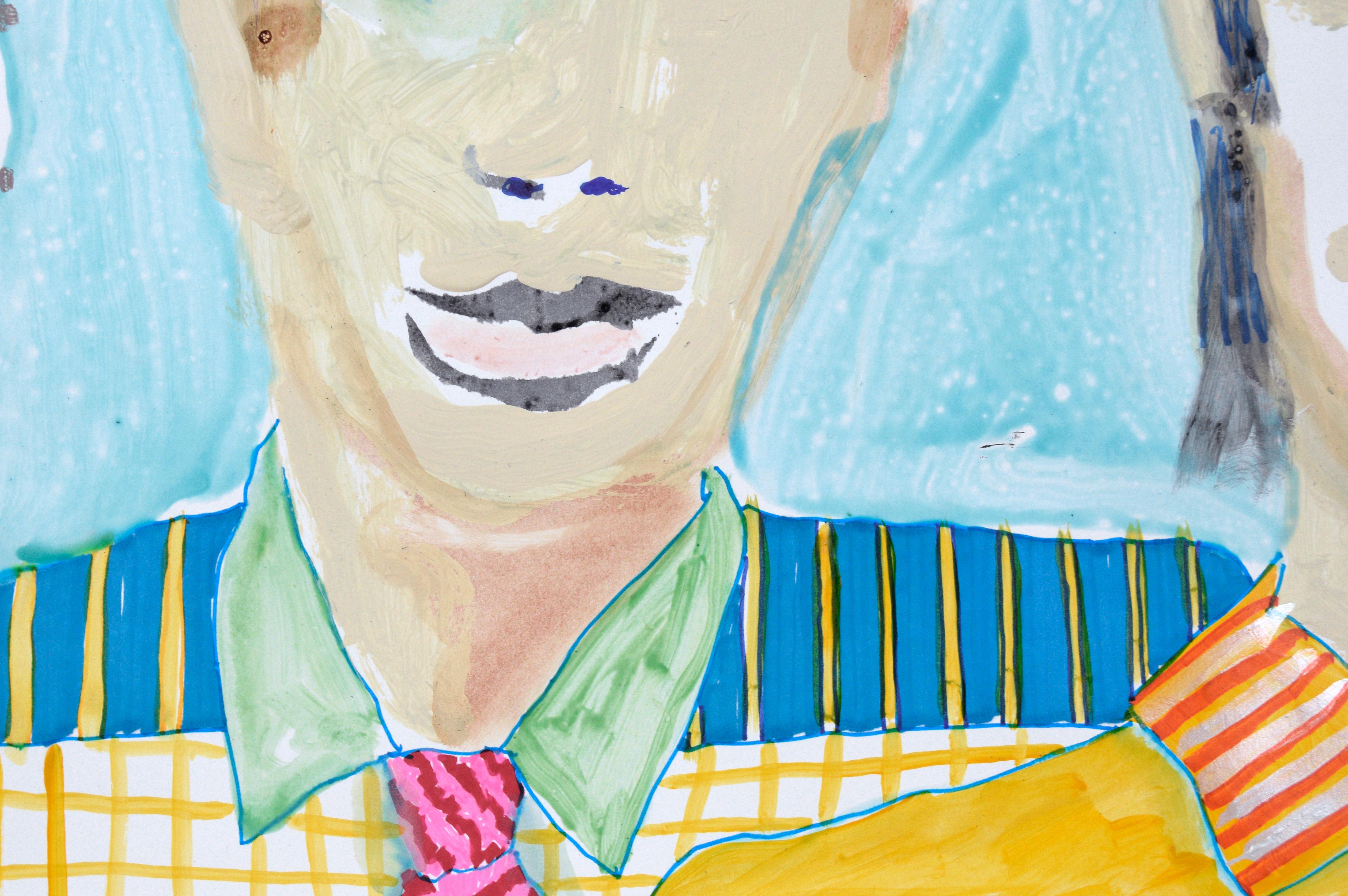 If Wes Anderson Met Marc Foster Grant - Abstract Portraits on Paper For Sale 2