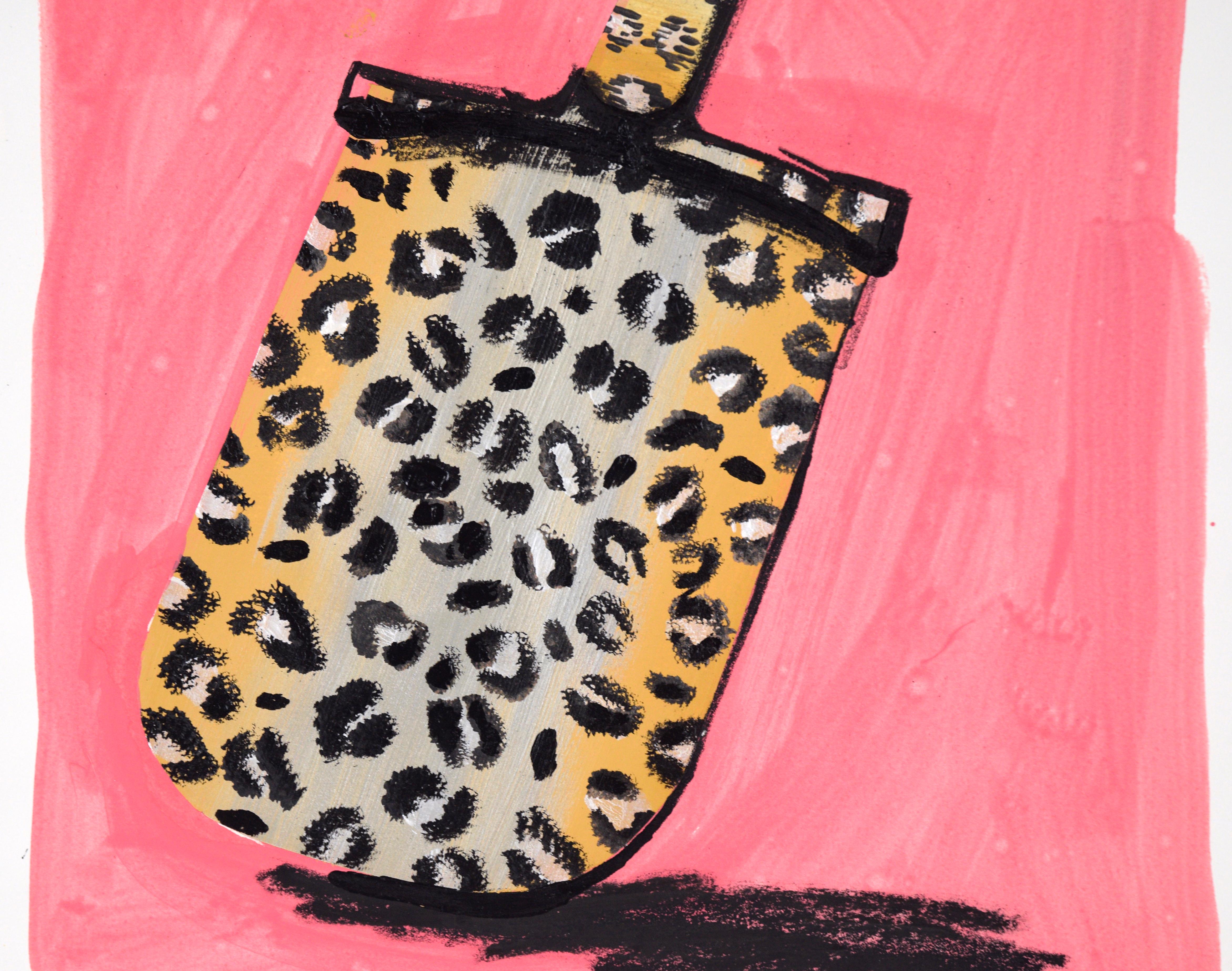 „Leopard Skin Bulb Shovel with Watersilk Leopard Handle“ – Pop Art im Angebot 1