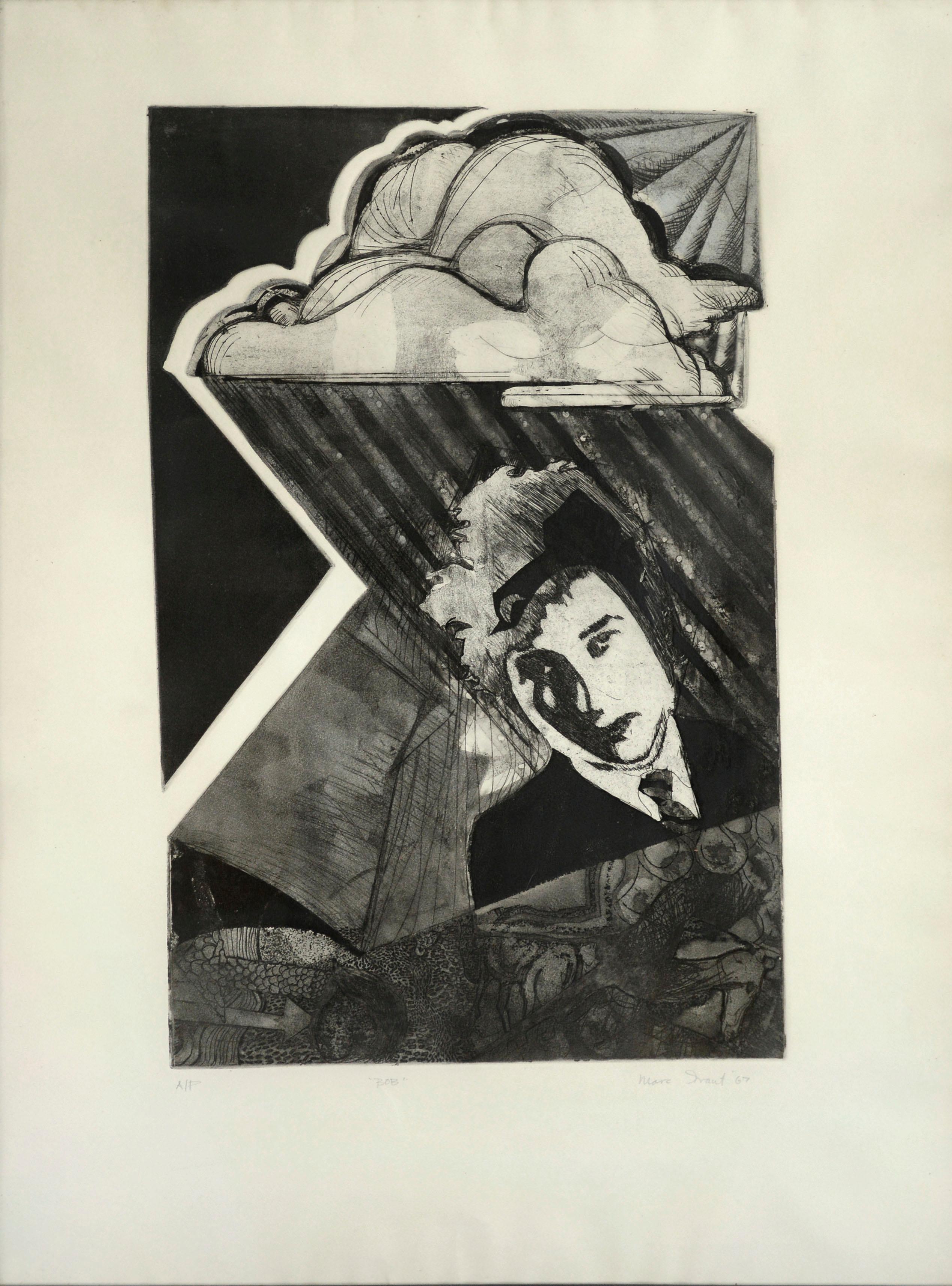Bob Dylan, 1960s Pop Art Portrait, A/P Etching  - Print by Marc Foster Grant