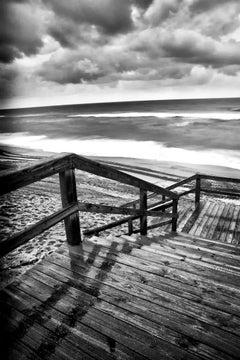 Beach At Dawn, photographie de paysage en noir et blanc, 2021
