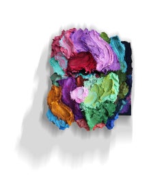 Sucre de gâteau : Sculpture murale à l'huile, technique de l'empâtement, abstrait et figuratif, 2010-