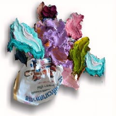 Foam Thai: Oil wall sculpture, Colorful Figurative Portrait, 2010s